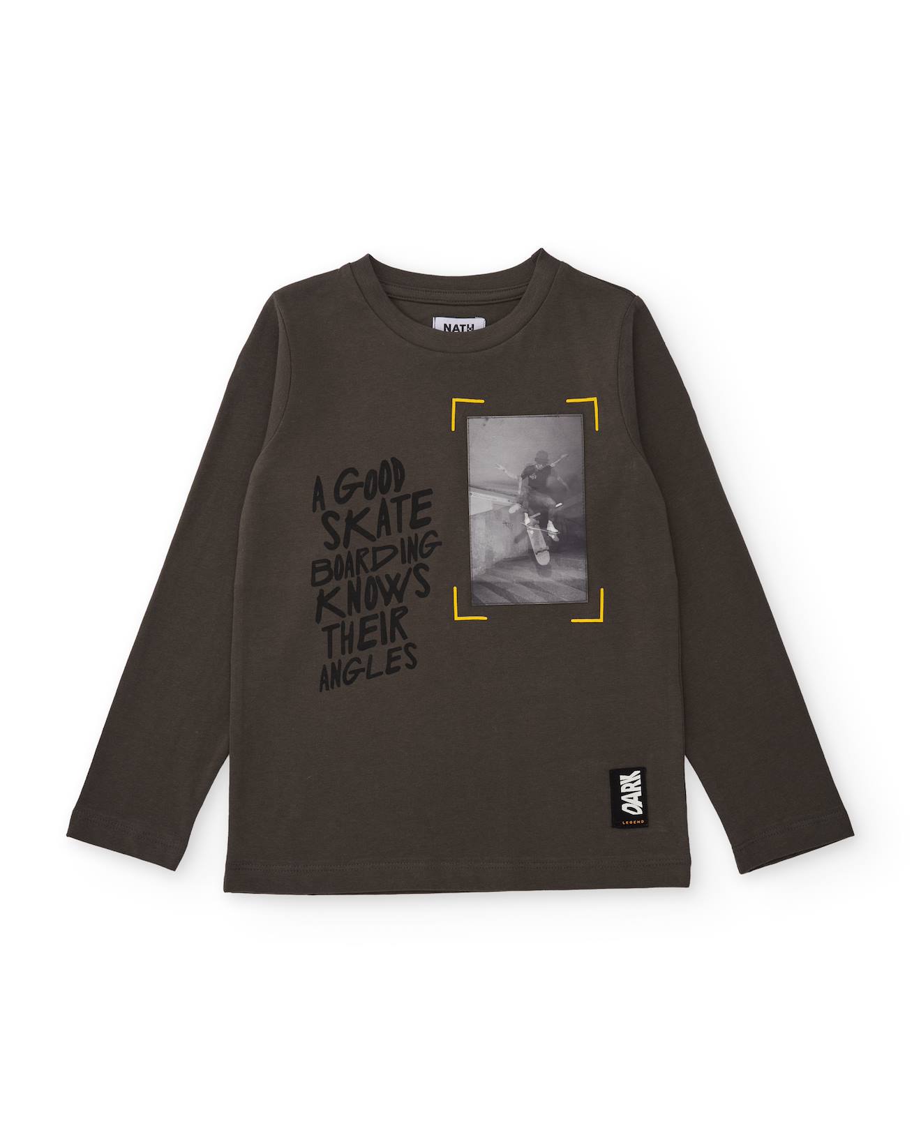 T-shirt Garçon En Maille Avec Imprimé Photo Gris
