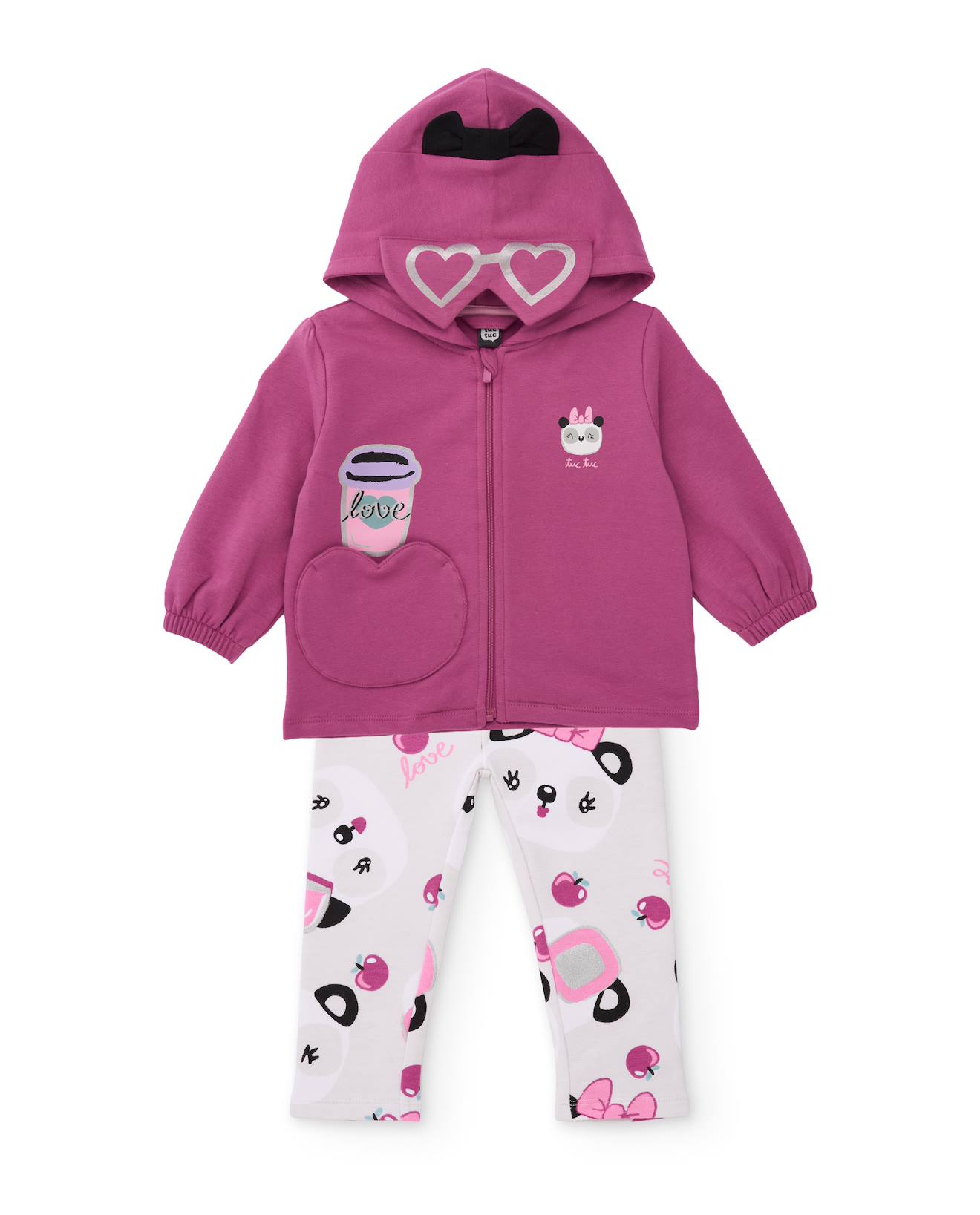 Ensemble Fille En Molleton Avec Sweat À Capuche Et Legging Assorti Violet