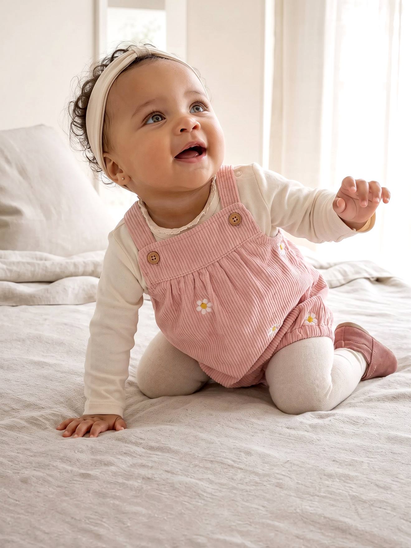 Ensemble 4 pièces bébé fille rose pâle