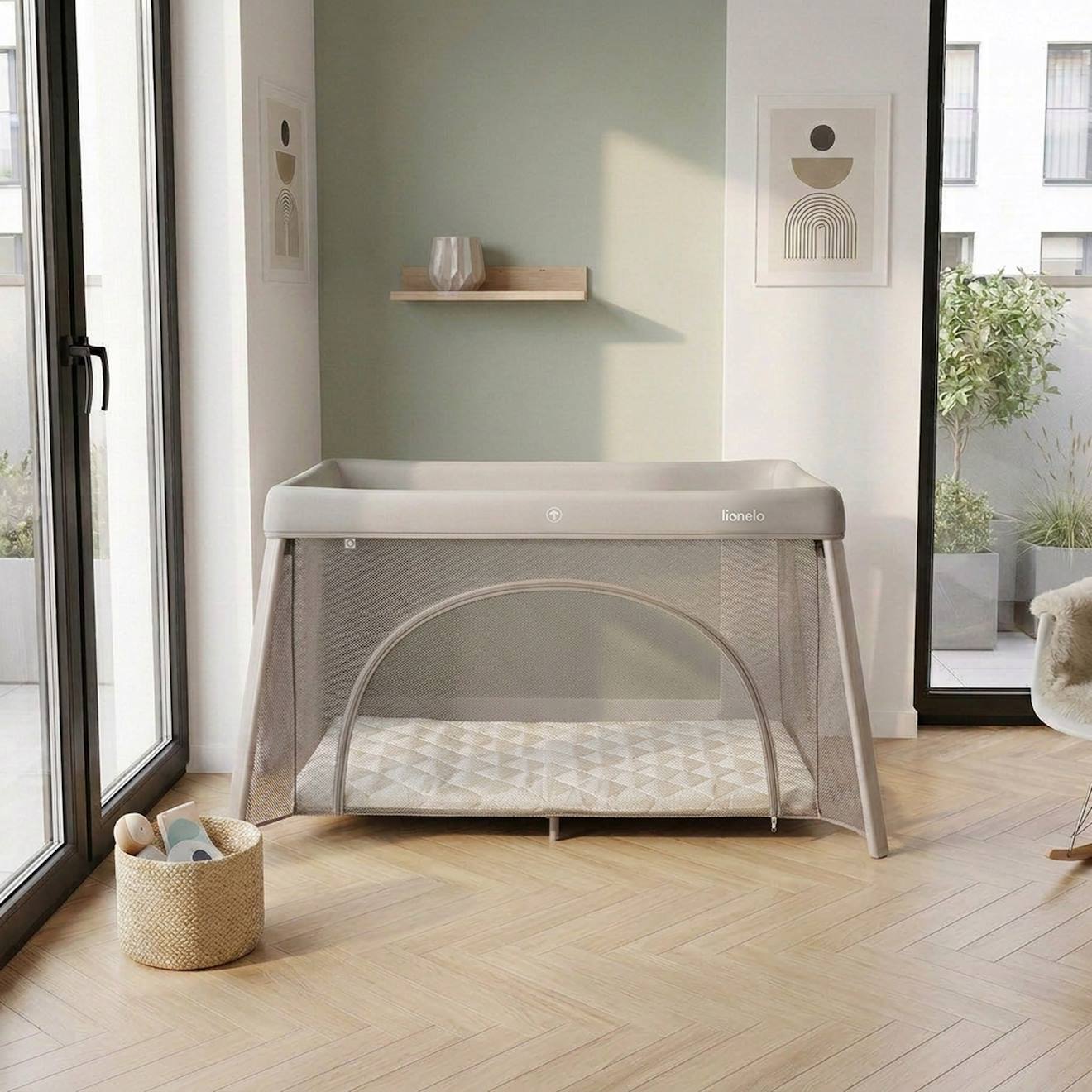 Lit Parapluie 2en1 Mila Ultra-léger Avec Matelas 4 Cm Et Sac Beige Cream
