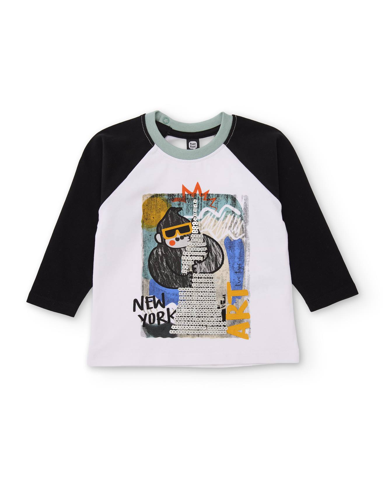 T-shirt Garçon Manches Longues En Jersey À Imprimé Graphique Blanc