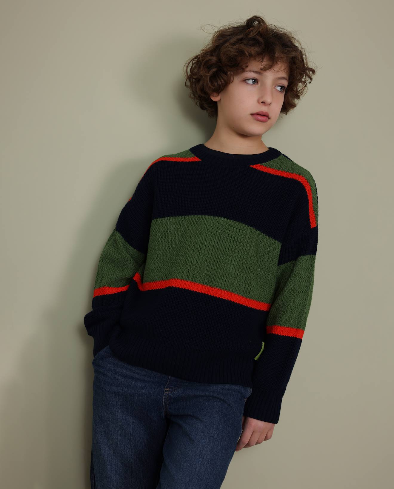 Jean Garçon Avec Taille Élastique Et Coupe Droite Bleu