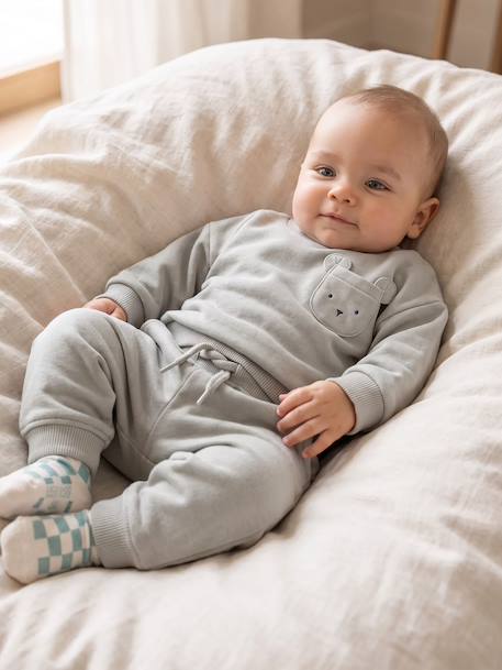 Vertbaudet - Ensemble sweat et pantalon naissance bébé garçon bleu glacier