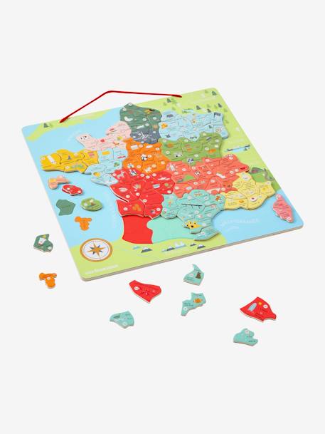 Puzzle de la France magnétique en bois FSC® multicolore 1 - vertbaudet enfant 