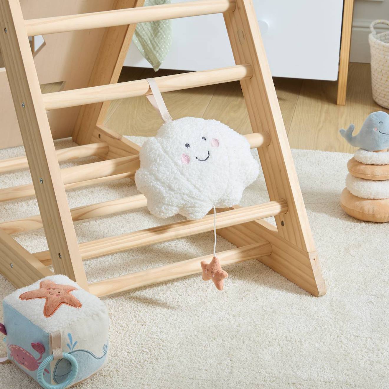 Peluche Musicale Nuage À Suspendre - Noa Beige