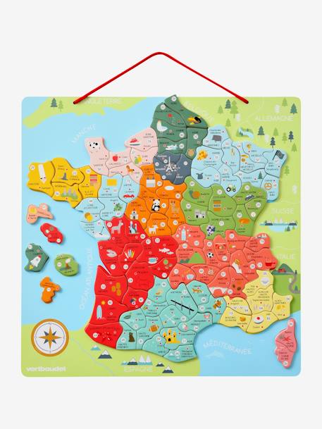 Puzzle de la France magnétique en bois FSC® multicolore 2 - vertbaudet enfant 