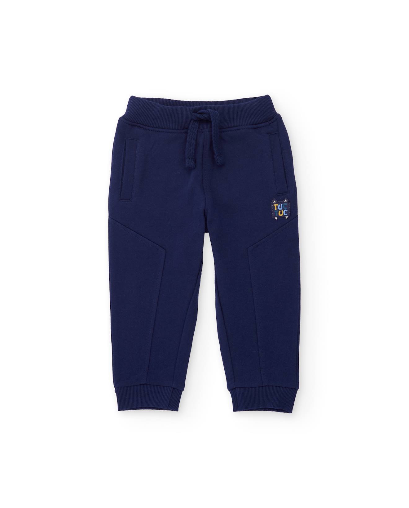 Pantalon De Jogging Garçon En Molleton Avec Taille Ajustable Bleu
