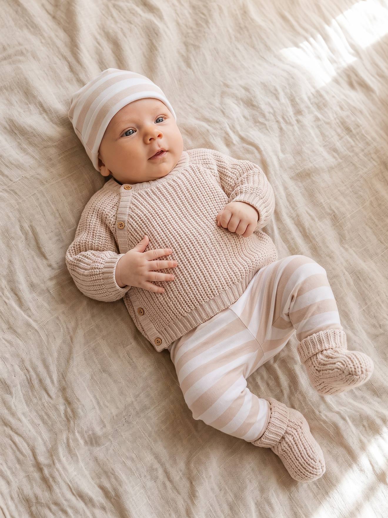 Ensemble 4 pièces bébé mixte beige chiné
