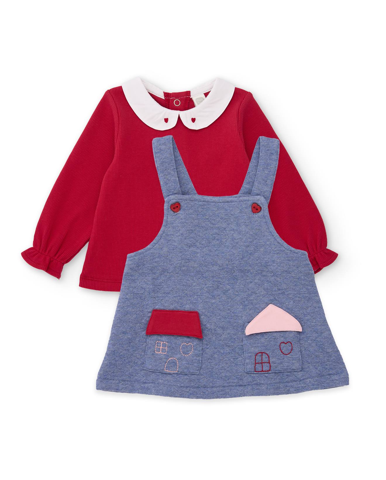 Ensemble Bébé En Molleton Avec Robe Bleu