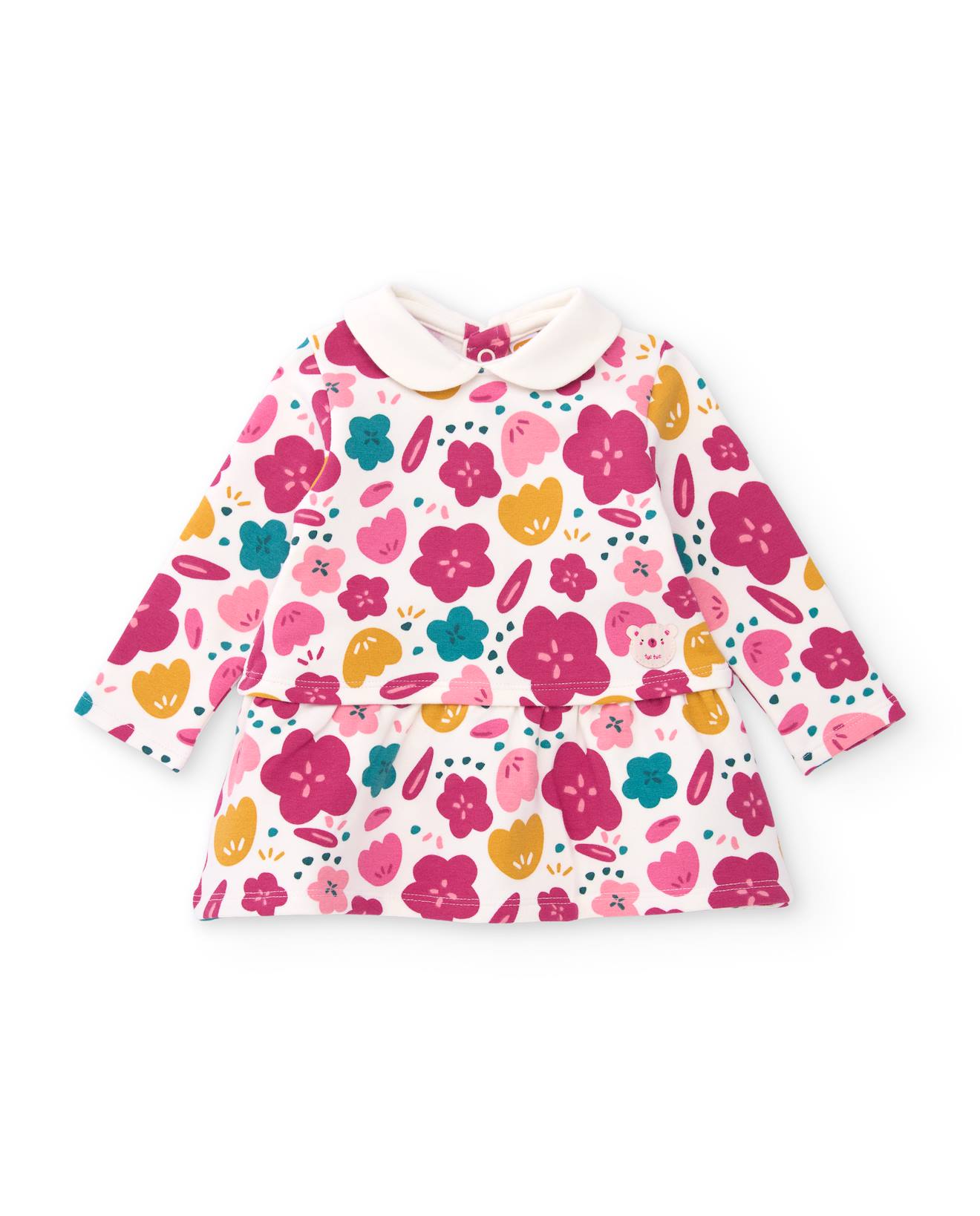 Robe En Peluche Pour Bébé À Col Rond Multicolore