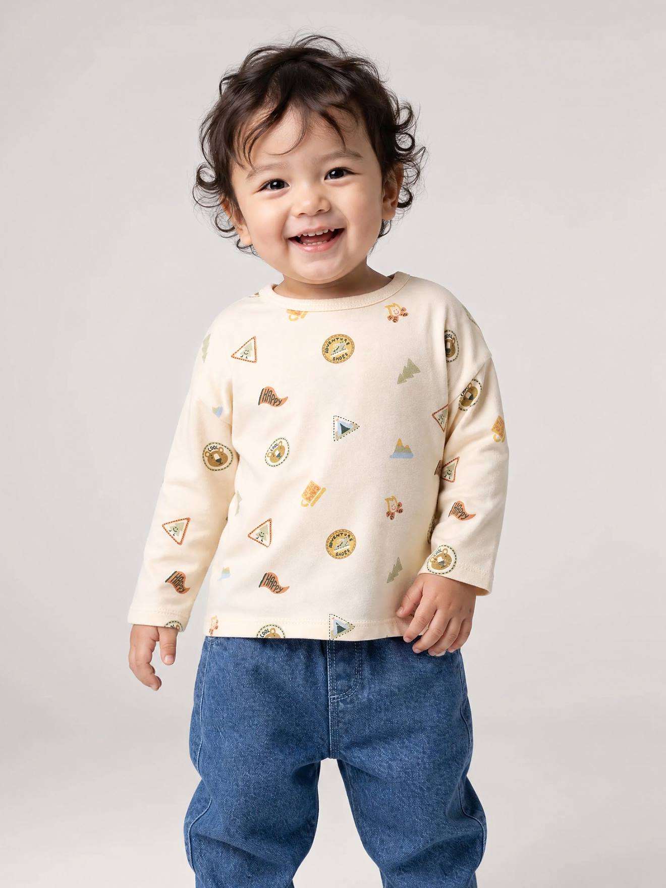 T-shirt manches longues bébé garçon vanille