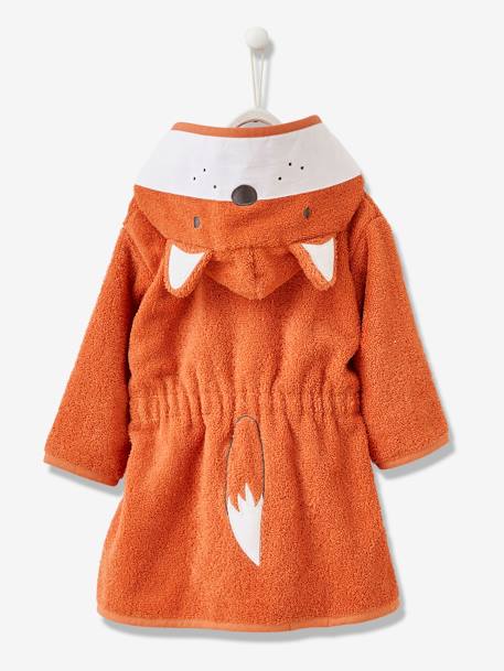 Peignoir De Bain Bebe Renard Oeko Tex Orange Vertbaudet