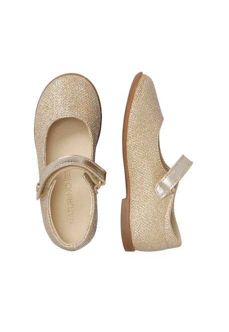 Ballerines en cuir et tissu darling Platine- 4 - vertbaudet enfant 