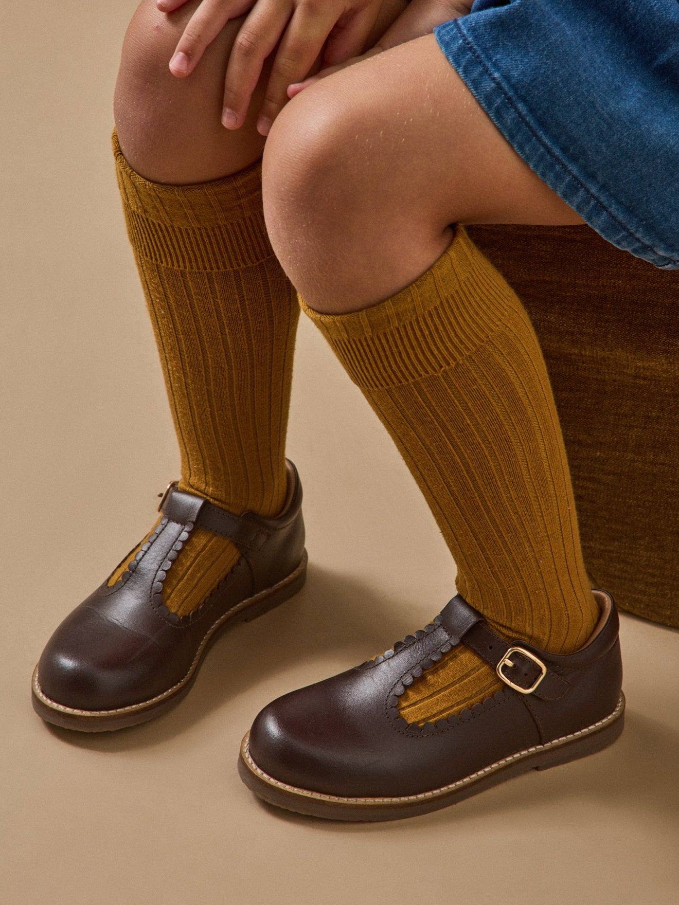 Salomés En Cuir Fille Bordeaux Chocolat Salomés En Cuir Fille Bordeaux Chocolat