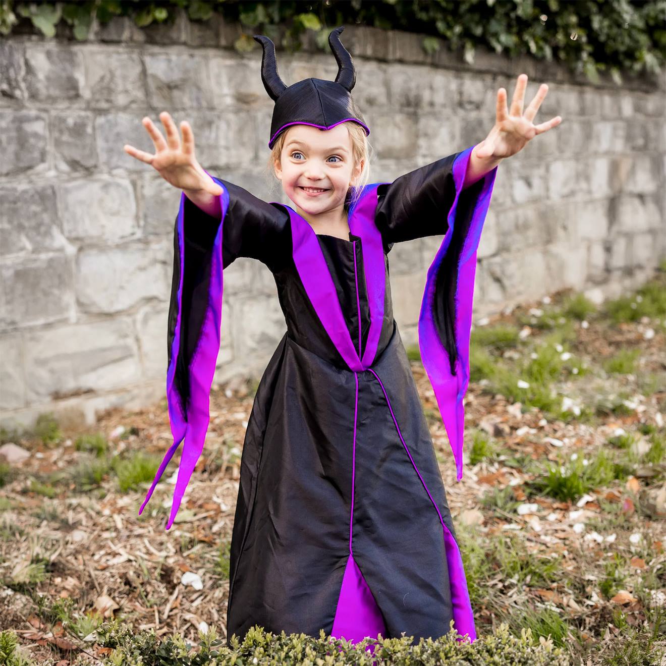 Déguisement Princesse Méchante Enfant Avec Coiffe Noir