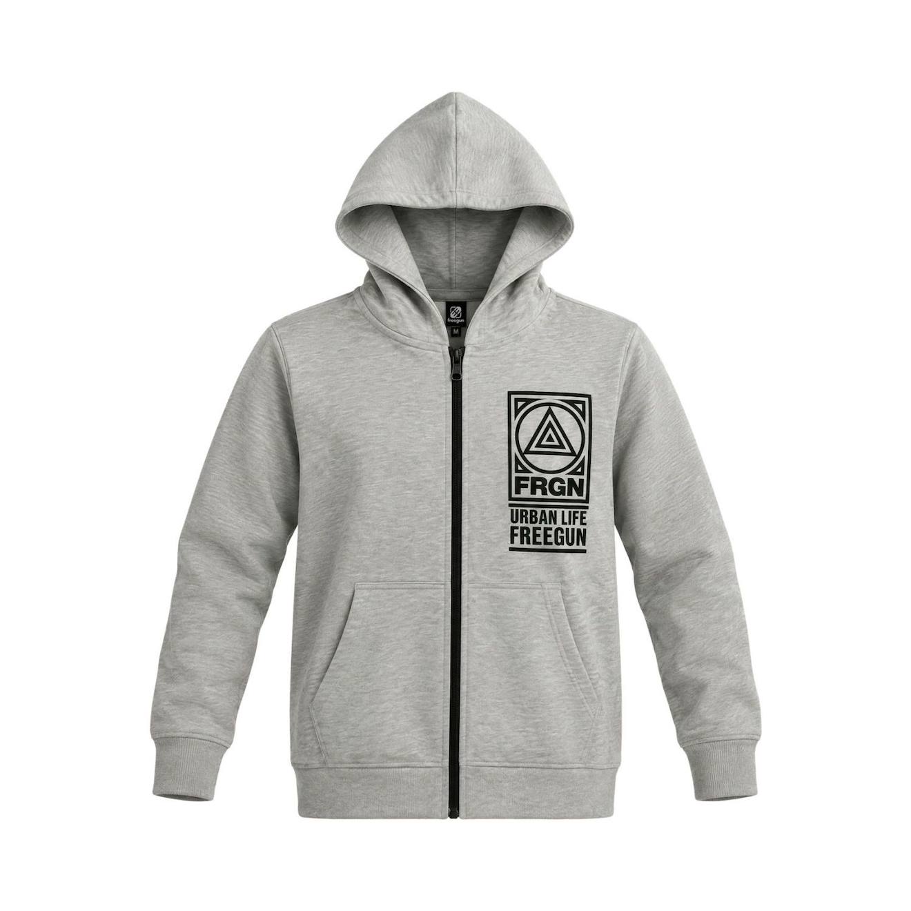 Sweat Zippé À Capuche Enfant Liam Gris/noir