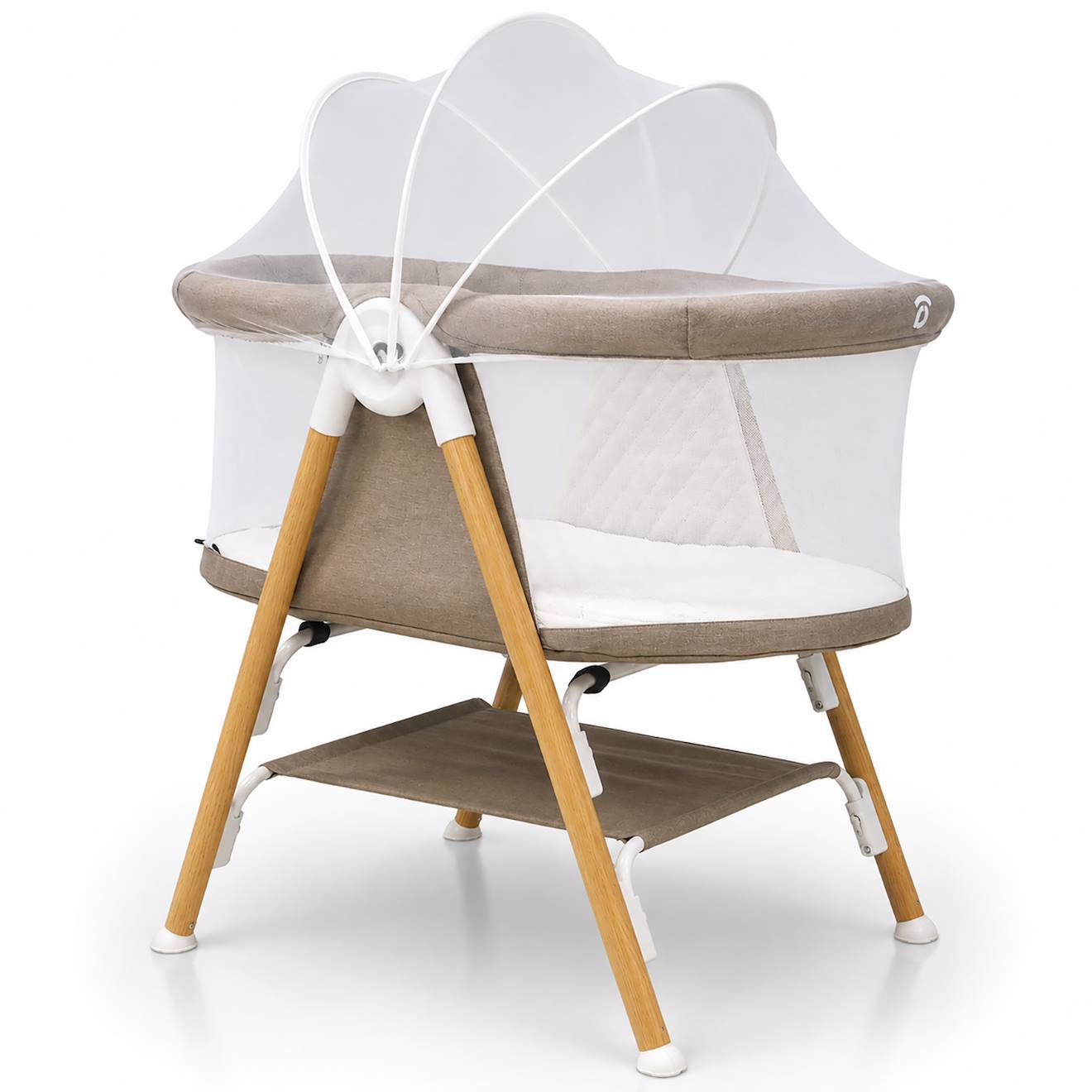 Mini Berceau Bébé Avec Moustiquaire Nidus 2 Beige