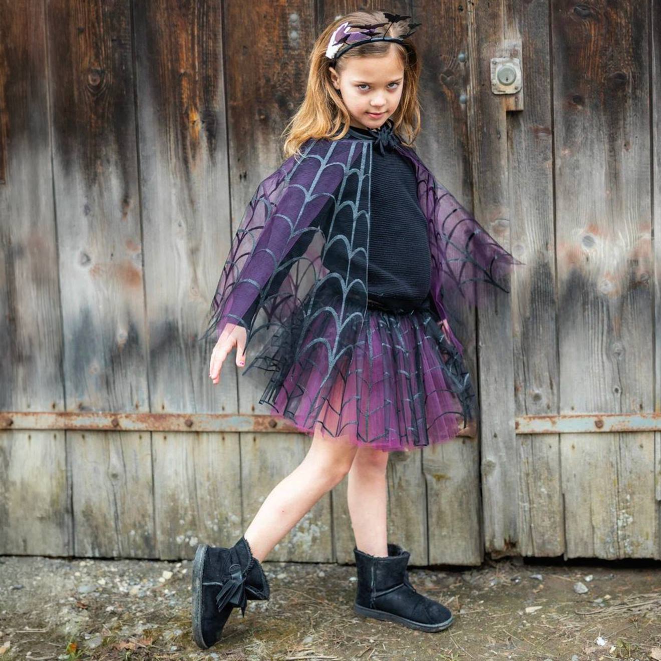 Déguisement Enfant Tutu Et Cape De Sorcière Araignée Violet