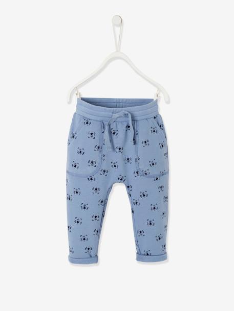 Pantalon Molleton Imprime Bebe Garcon Oeko Tex Bleu Porcelaine Imprime Vertbaudet