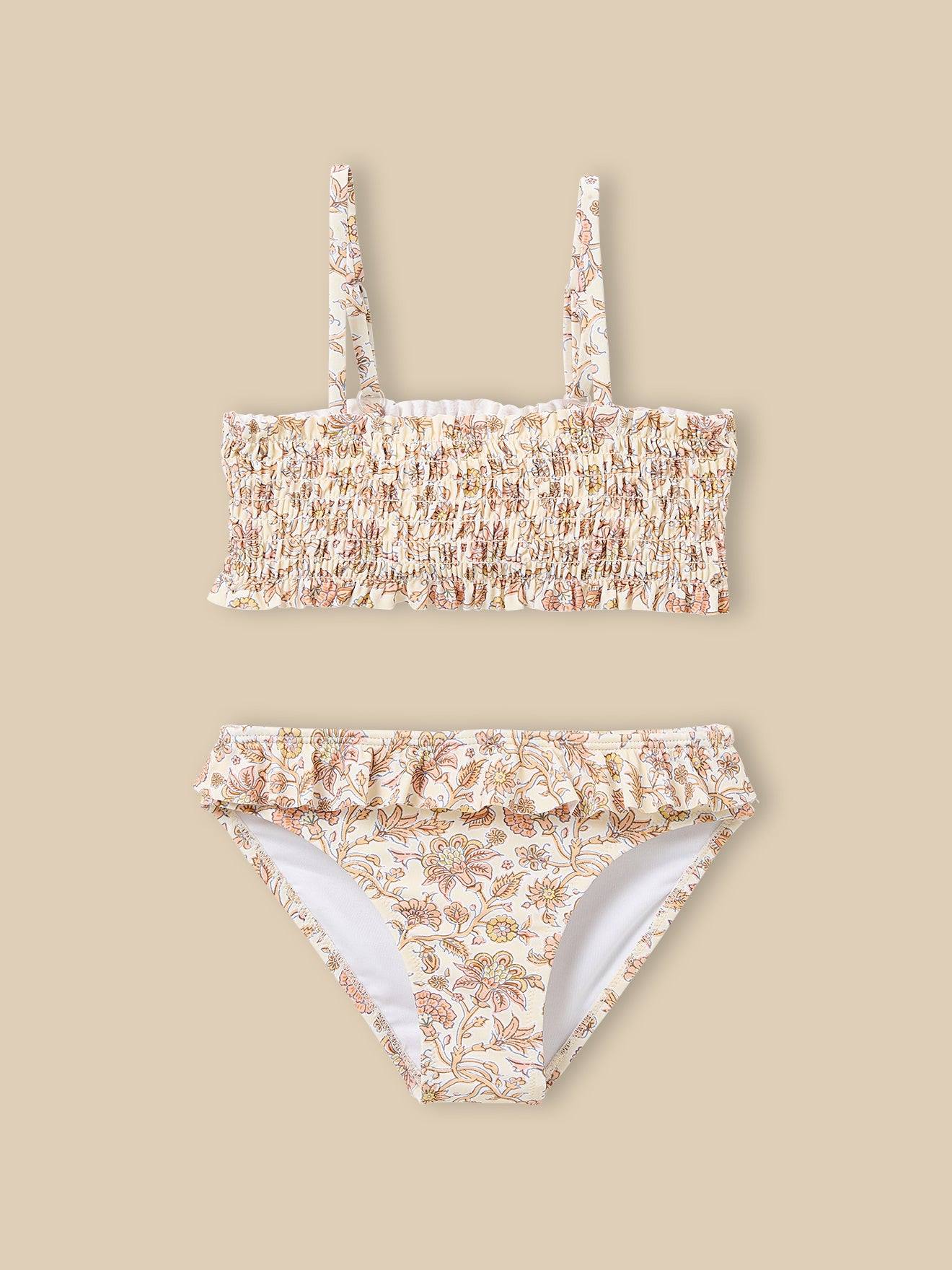 Maillot De Bain 2 Pièces Fille Imprimé Bali Rose