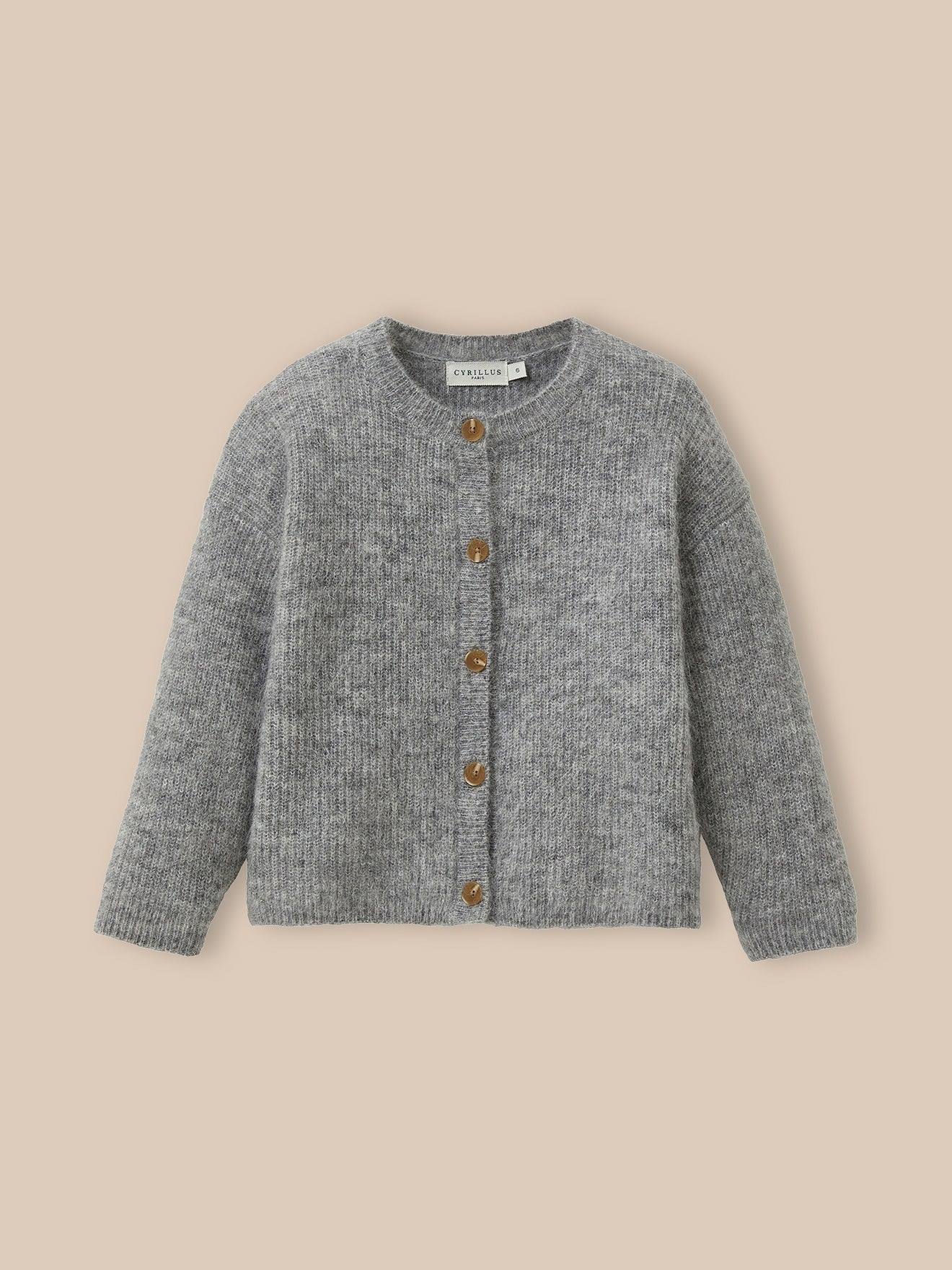 Cardigan Avec Laine Et Mohair Gris Chine Moyen