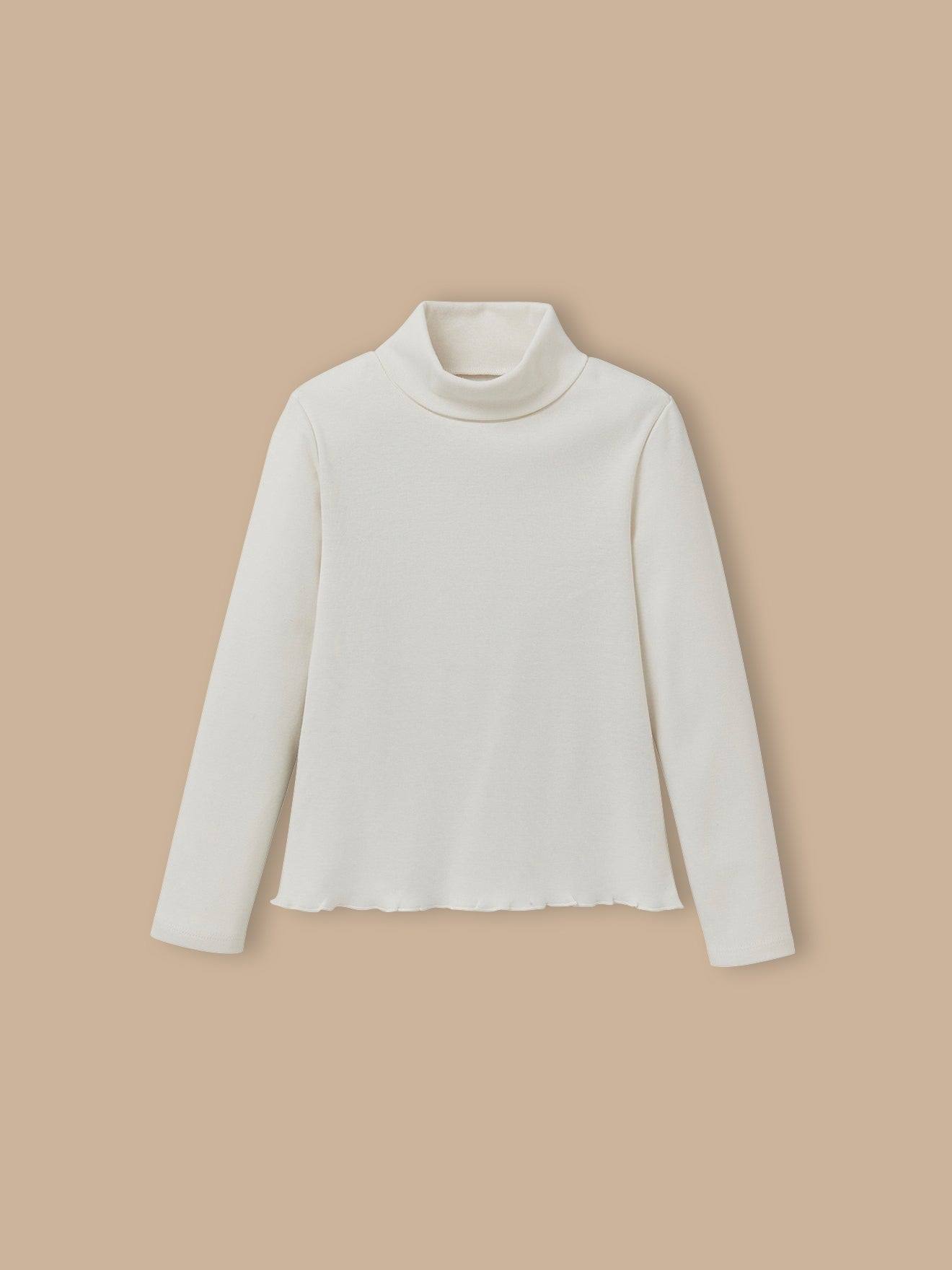 Sous-pull Col Montant Fille - Coton Biologique Ecru Sous-pull Col Montant Fille - Coton Biologique Ecru