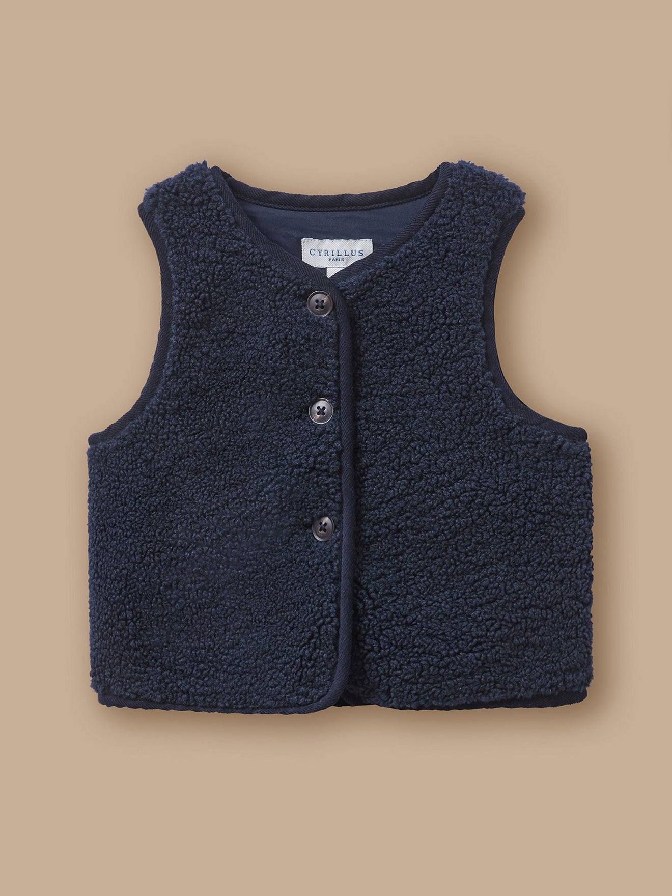 Veste Sans Manches Sherpa Bébé Encre