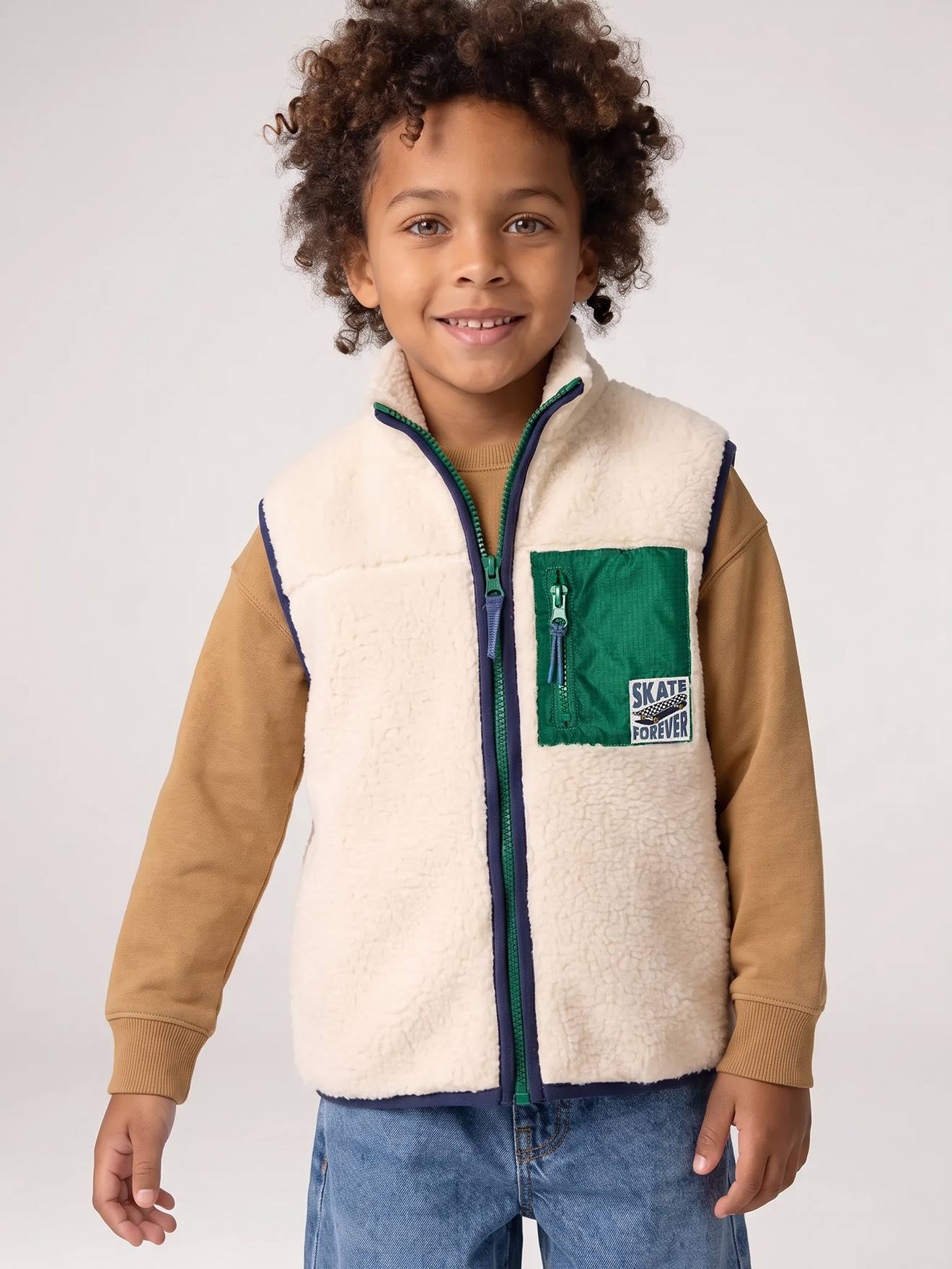 Gilet sans manches garçon écru