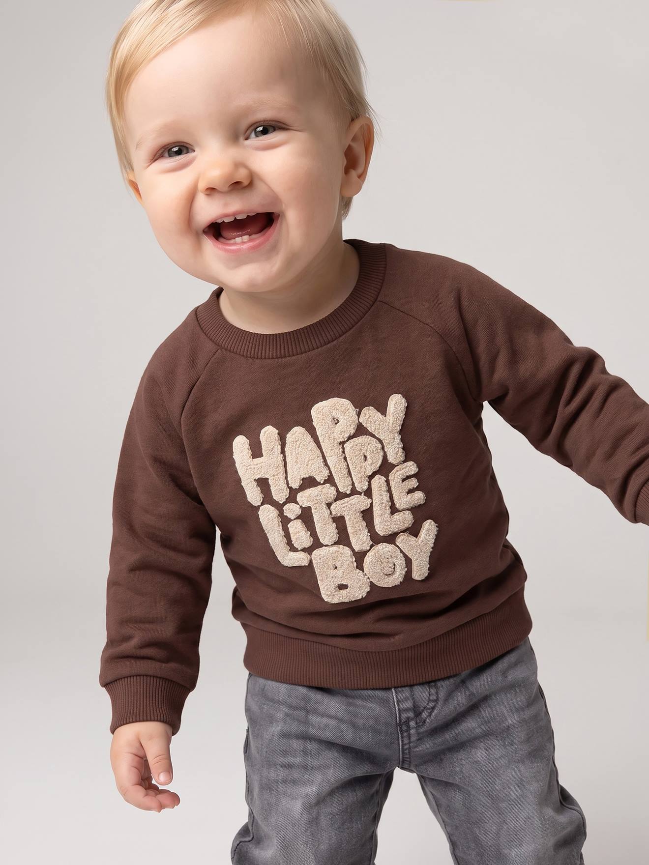 Sweat bébé garçon manches longues marron