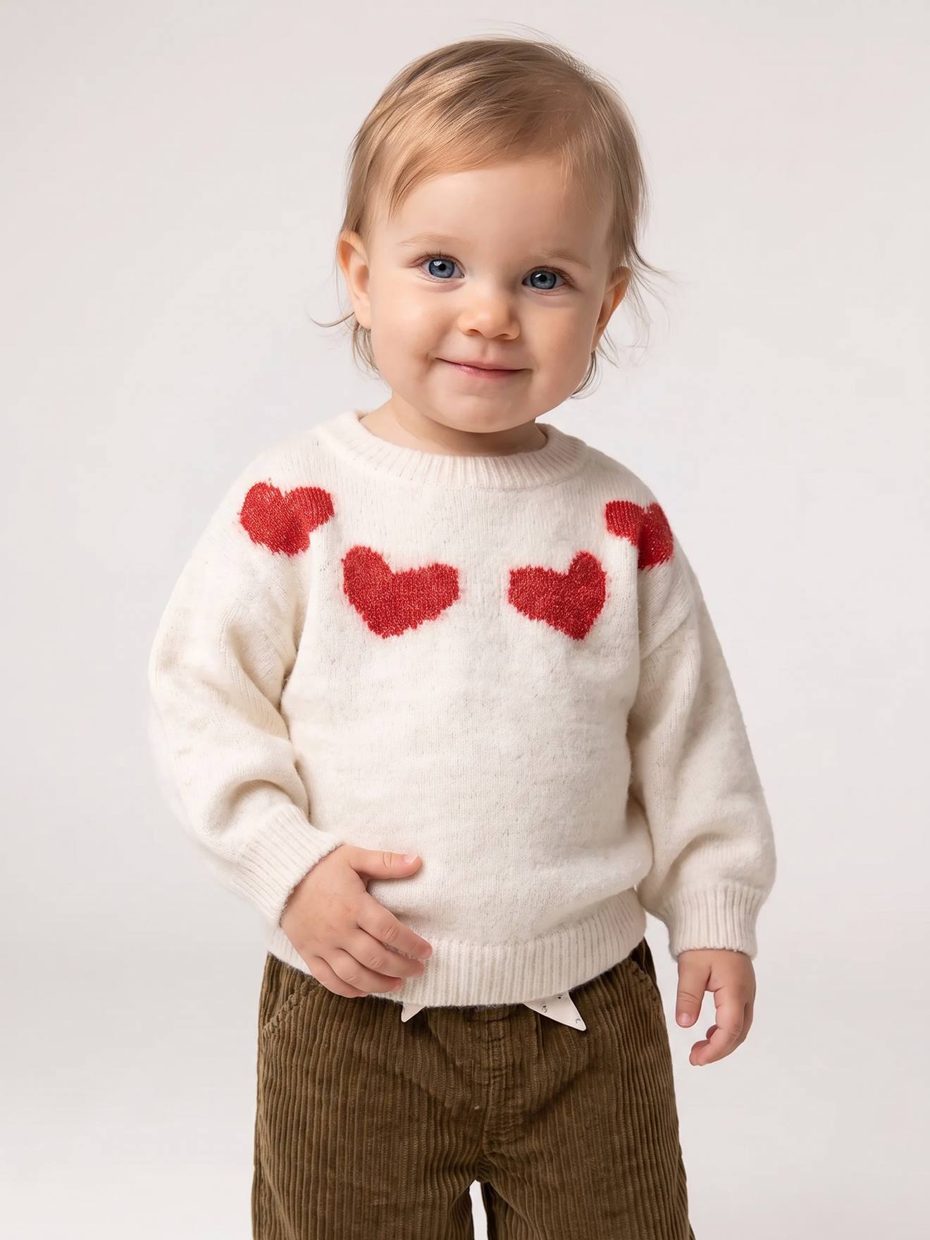 Pull jacquard bébé fille beige chiné