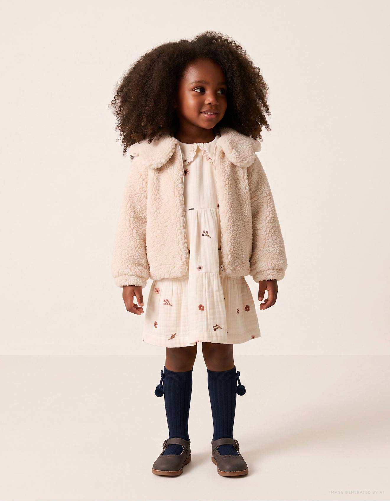 Veste Matelassée En Sherpa Avec Maxi Col Blanc