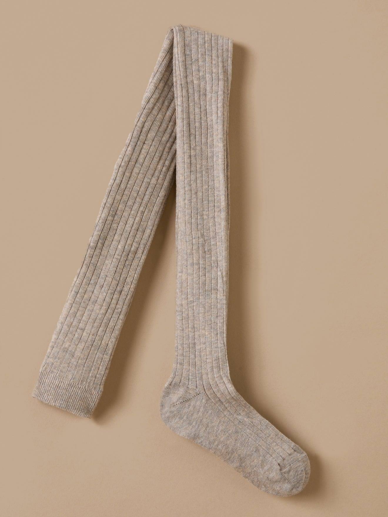 Collants À Côtes Fille Taupe Collants À Côtes Fille Taupe