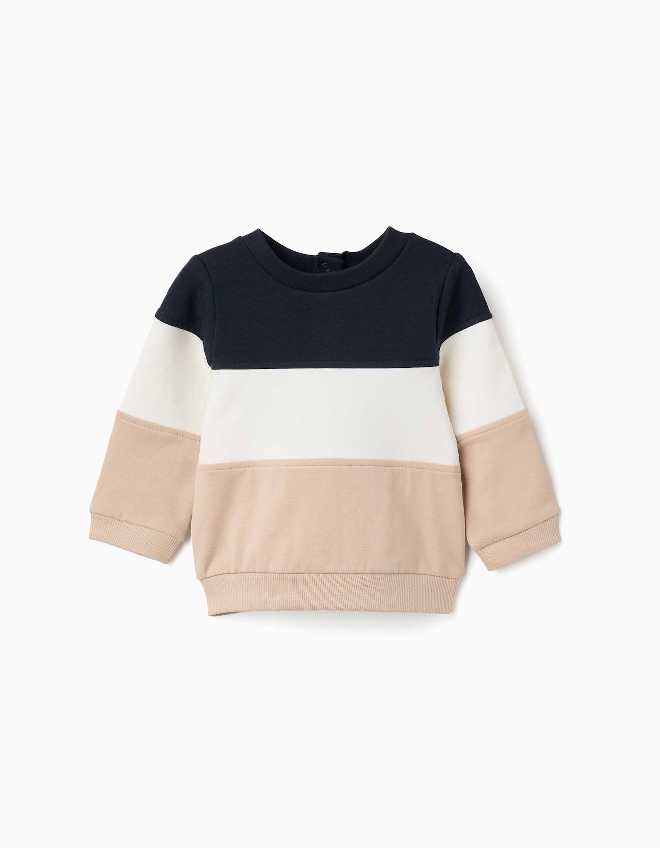 Sweat En Coton Peigné Avec Bloc De Couleurs Bleu Foncé