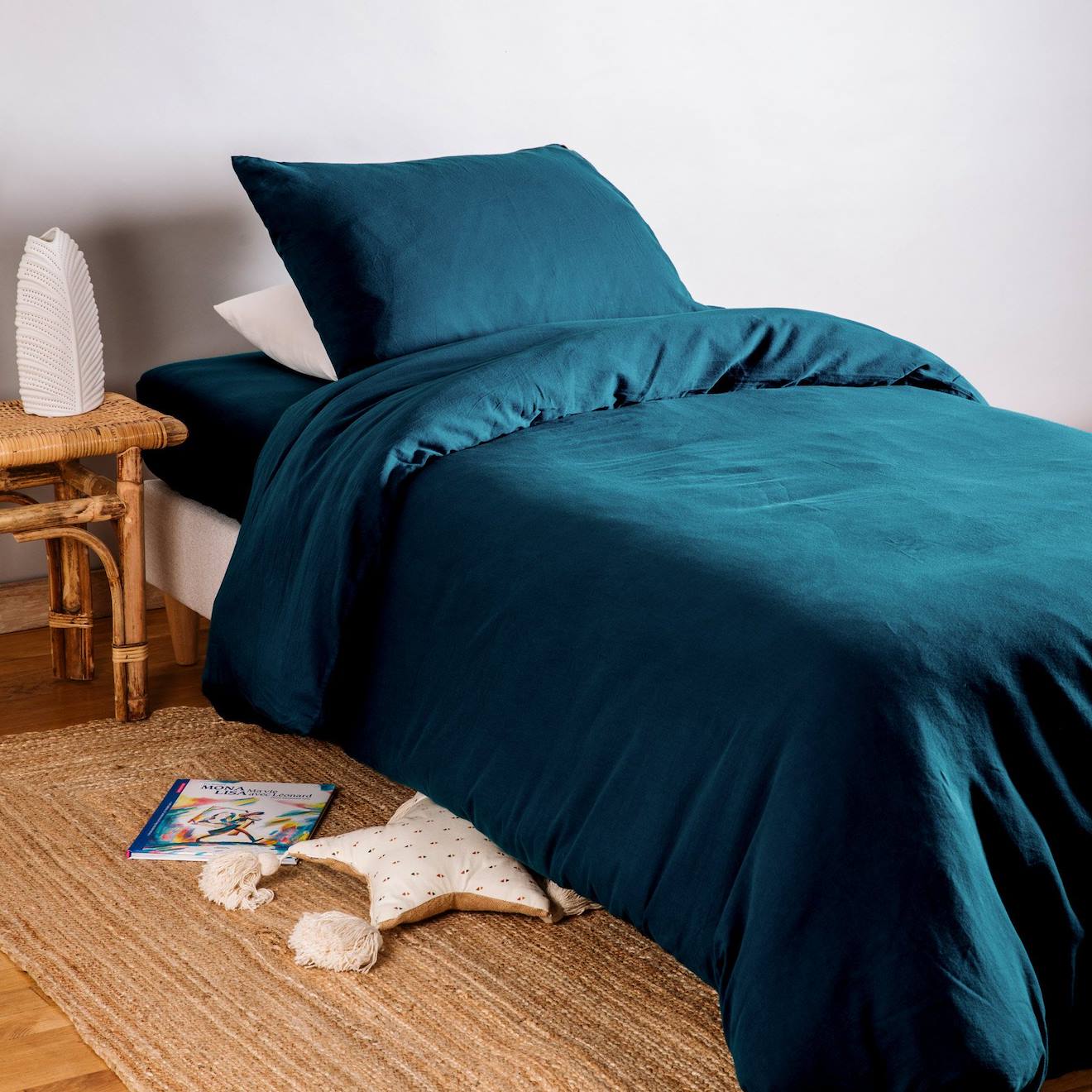 Housse De Couette 1 Personne Pur Coton Bio Bleu Nuit Housse De Couette 1 Personne Pur Coton Bio Bleu Nuit