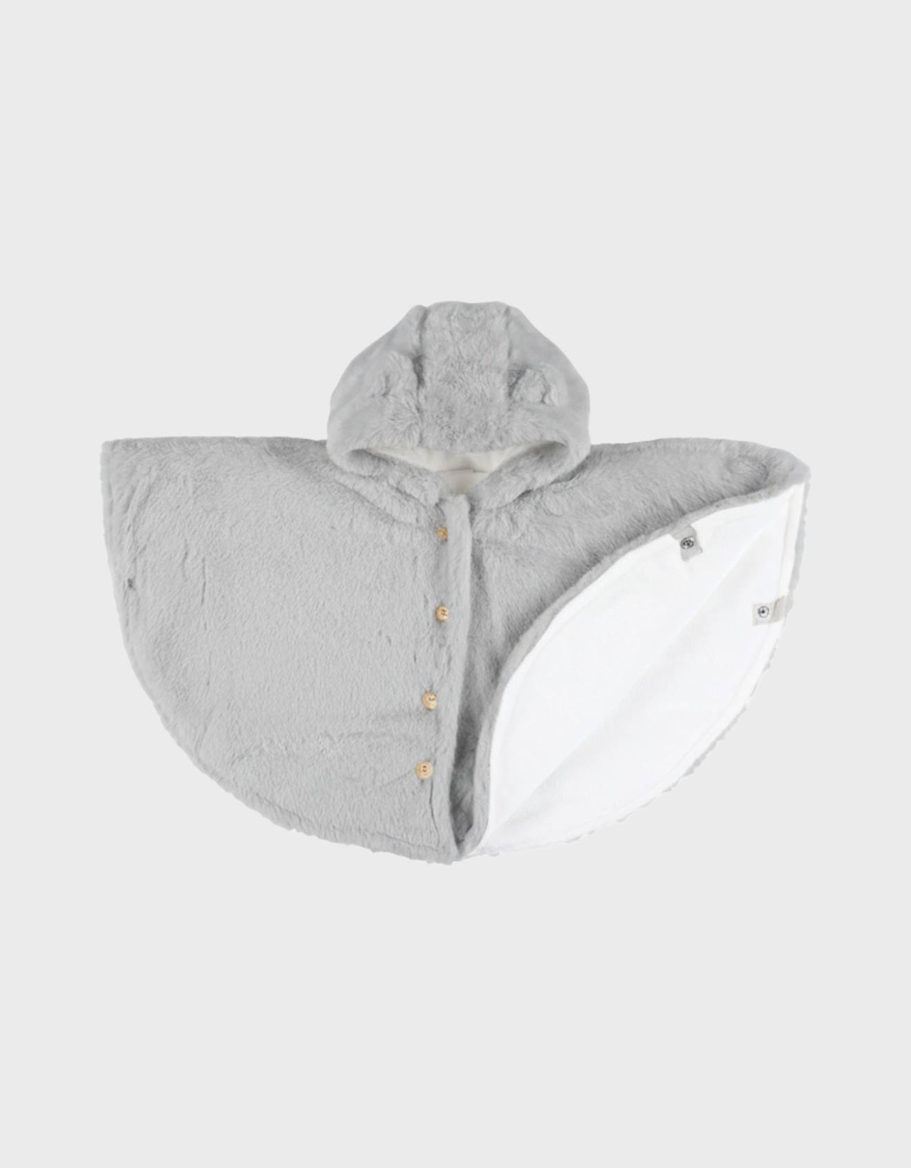 Poncho Bébé Groloudoux® Ultra Doux Gris