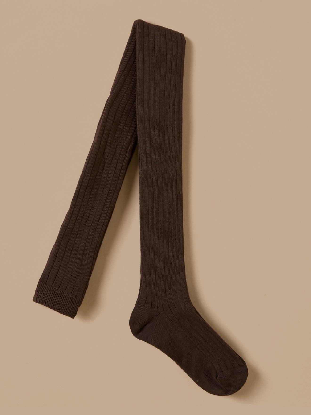 Collants À Côtes Fille Chocolat Collants À Côtes Fille Chocolat