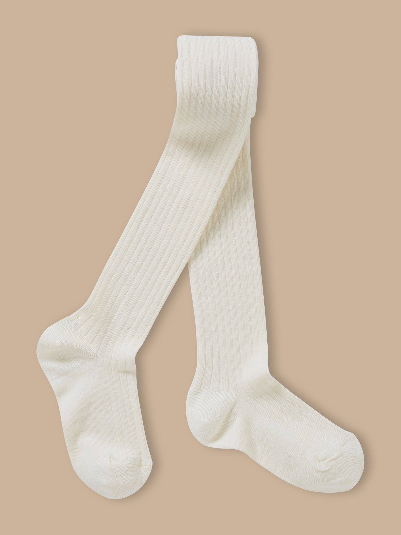 Collants À Côtes Fille Blanc