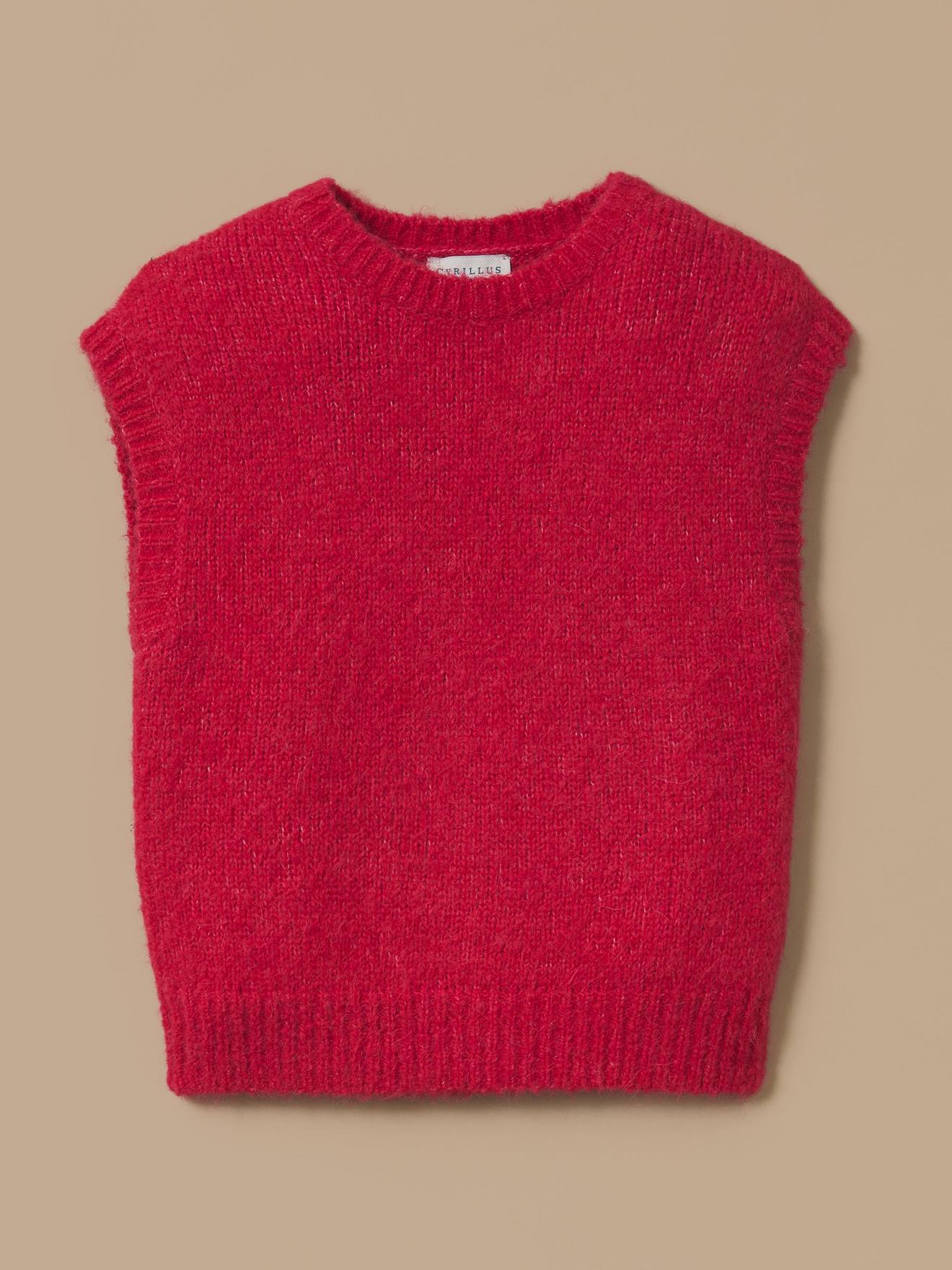 Pull Sans Manches Fille Laine Et Alpaga Rhubarbe