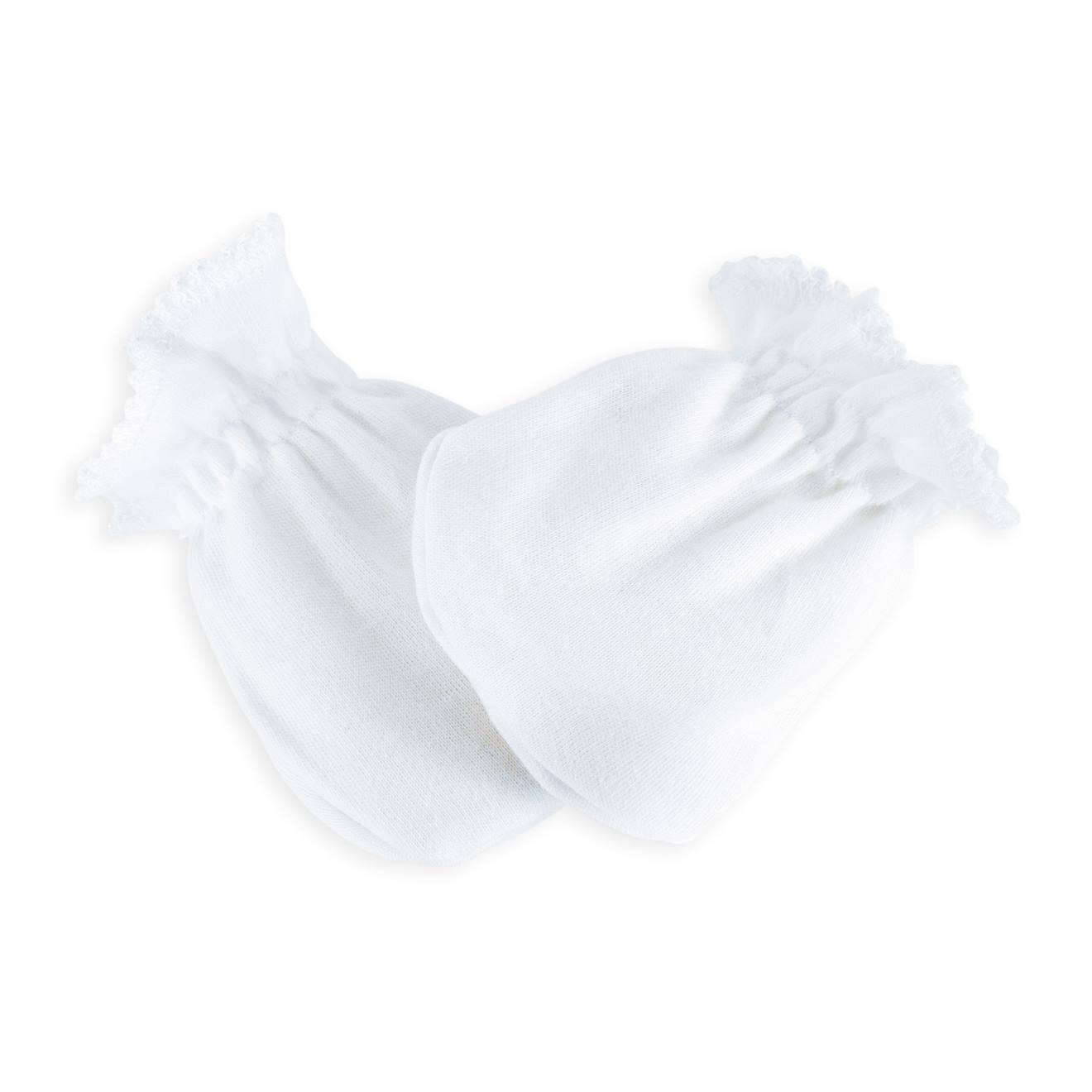 Moufles Bébé Anti Griffures Blanc