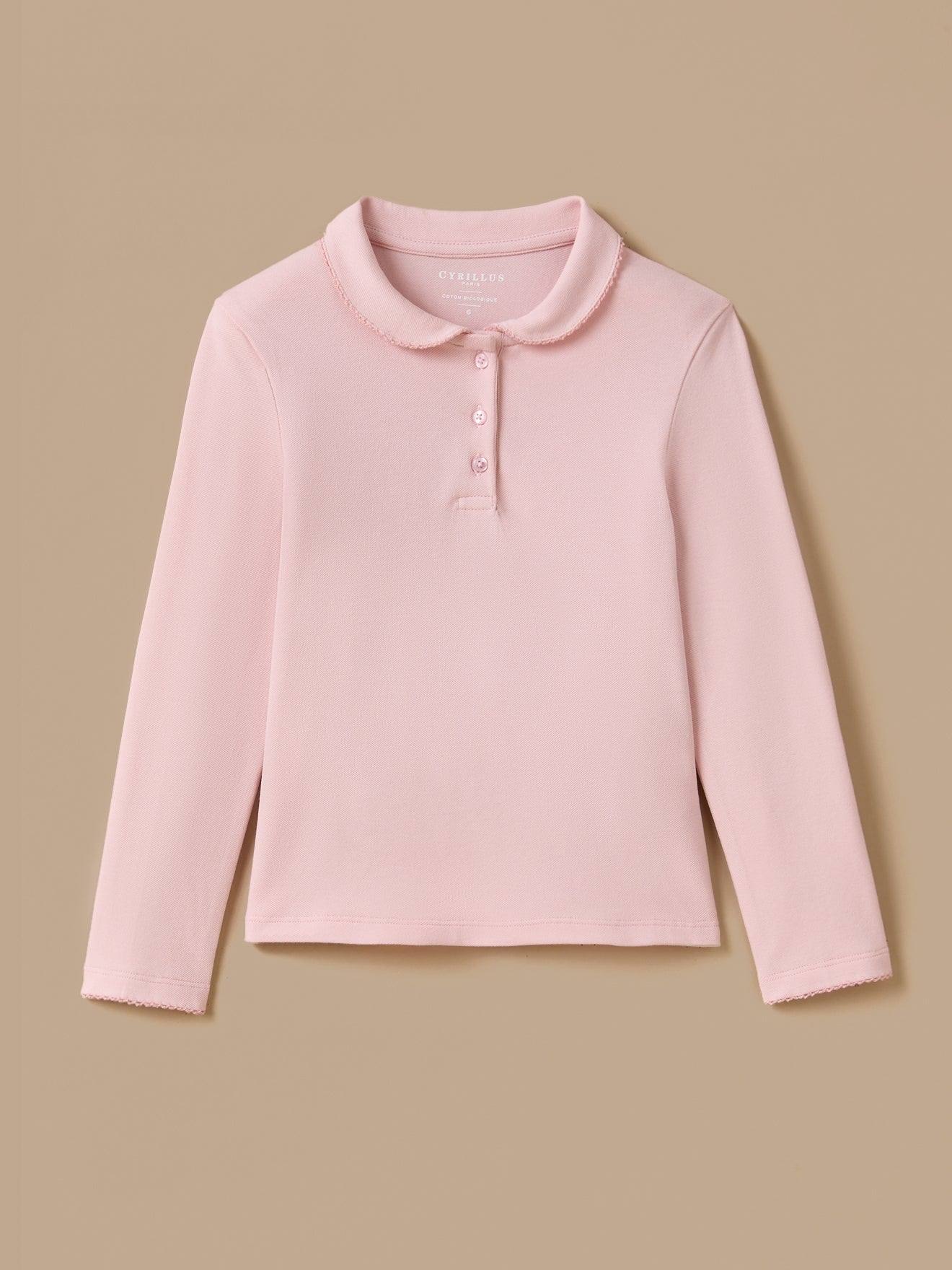 Polo En Maille Piquée Fille - Coton Biologique Rose