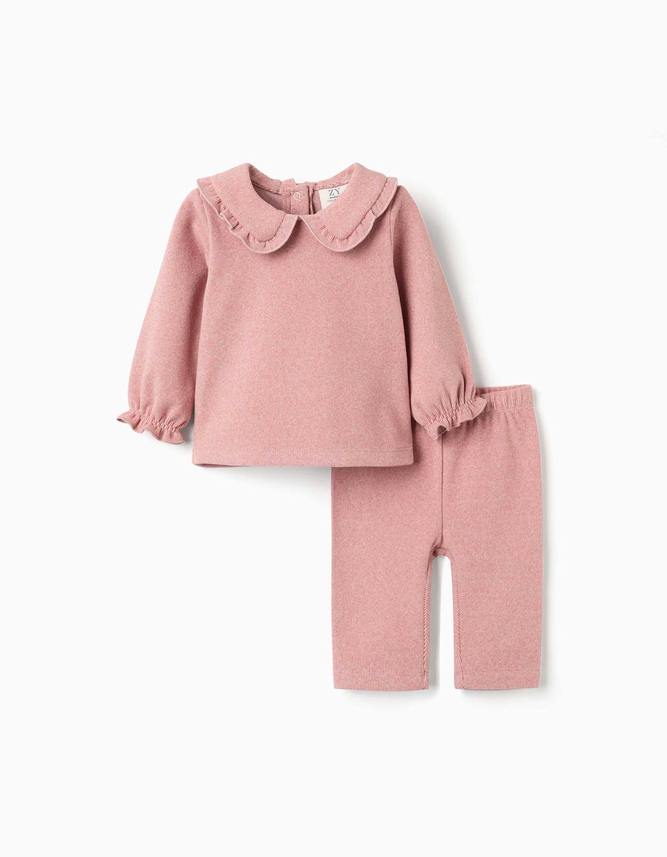 Ensemble Pull Et Pantalon En Maille Rose