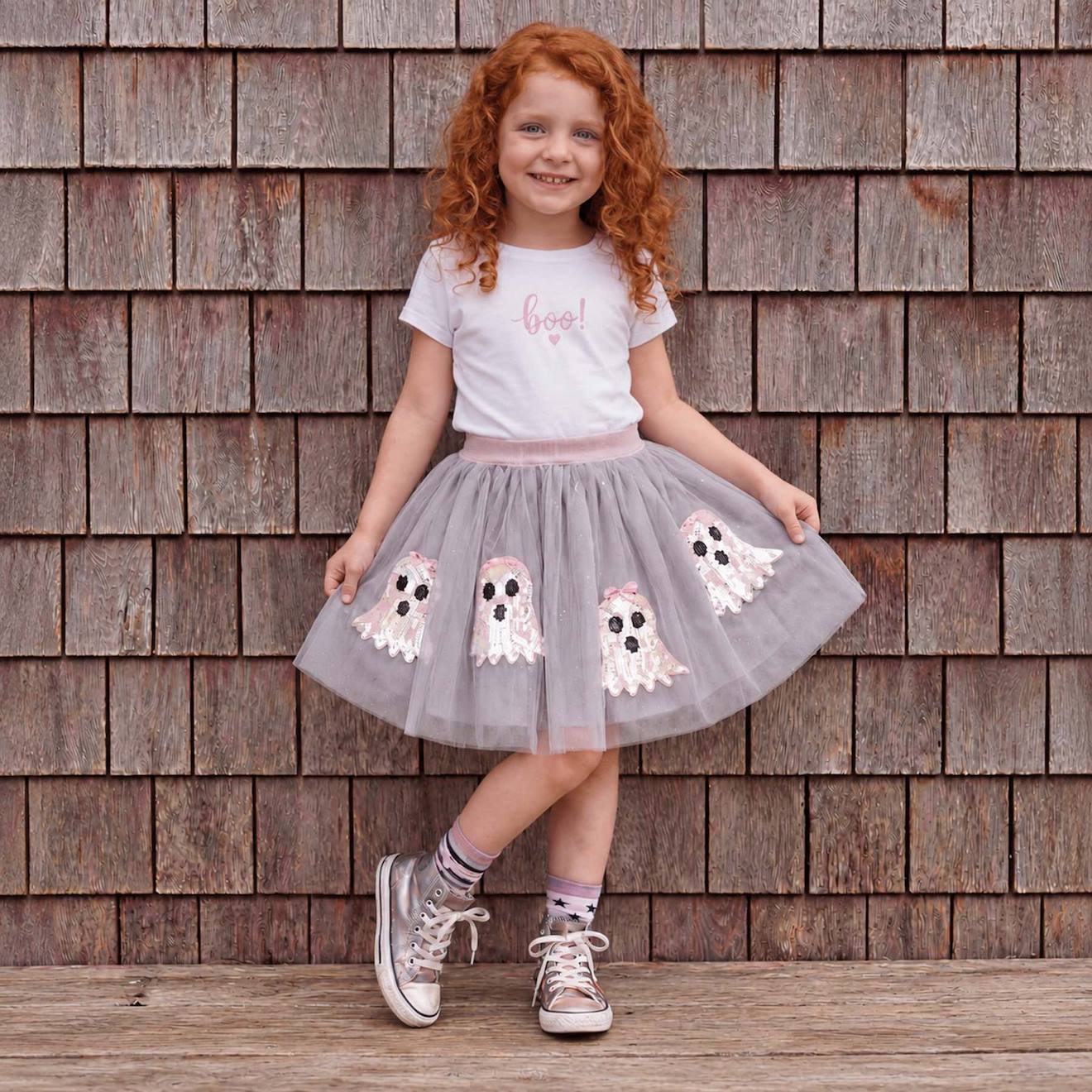Déguisement Enfant Jupe Tutu Fantôme Halloween Gris