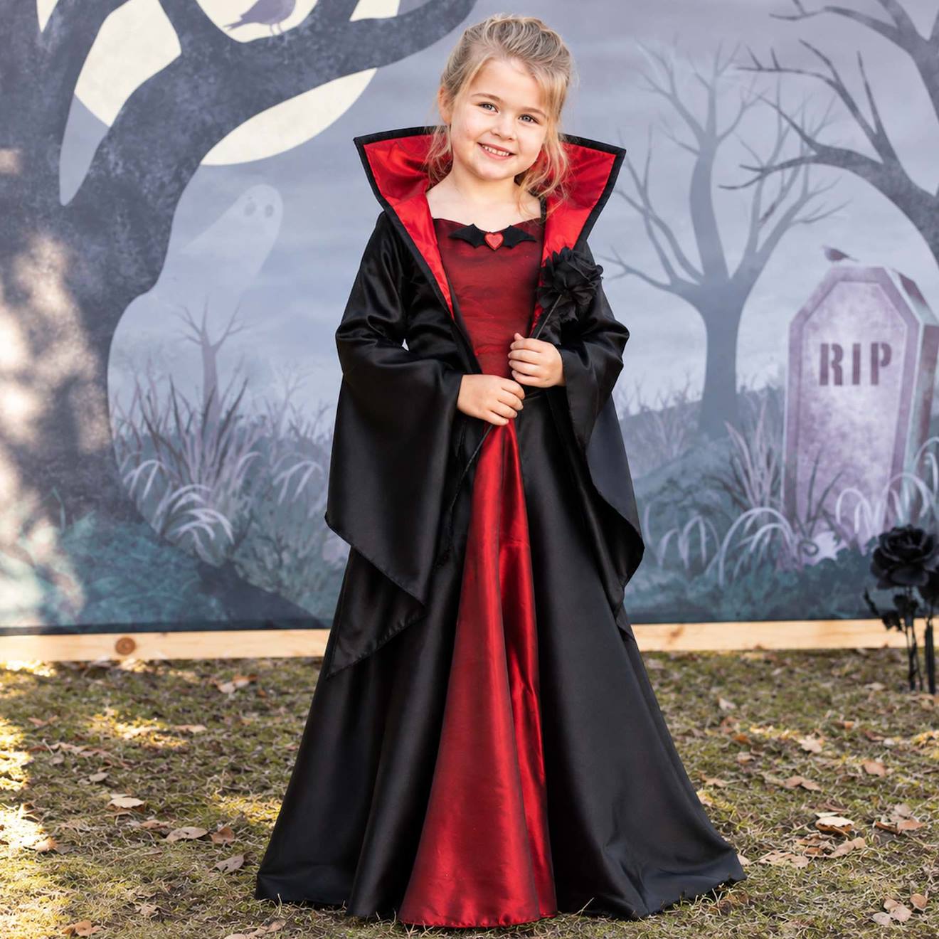 Déguisement Enfant Robe De Princesse Vampire Royal Noir