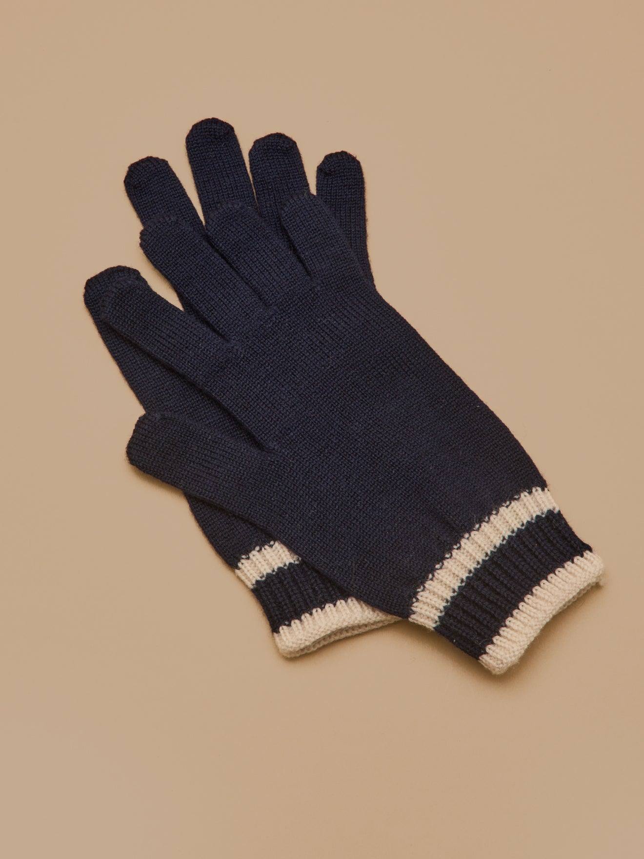 Gants Laine Mérinos Enfant - Cyrillus X Les 3 Tricoteurs Marine