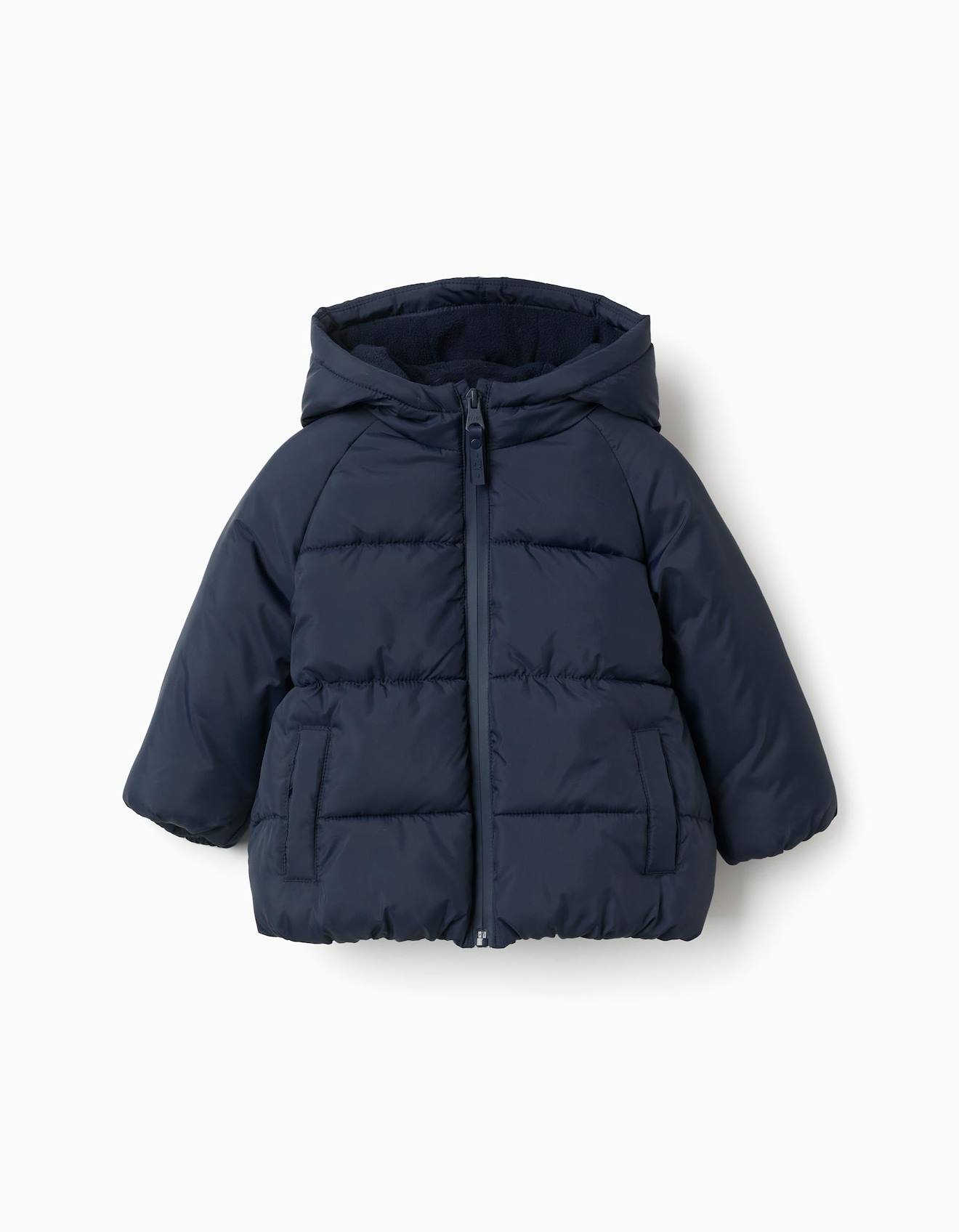 Doudoune Avec Capuche Et Doublure En Polaire Bleu Foncé