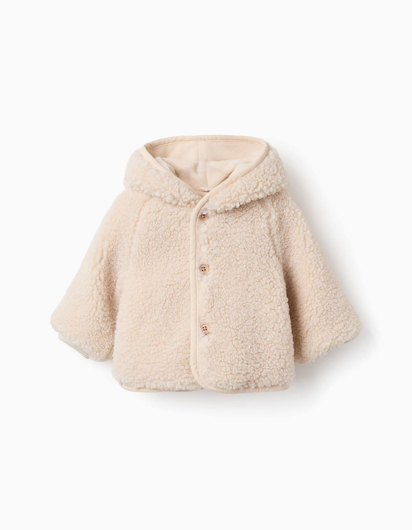 Manteau En Sherpa Avec Capuche Et Doublure En Polaire Gris Clair