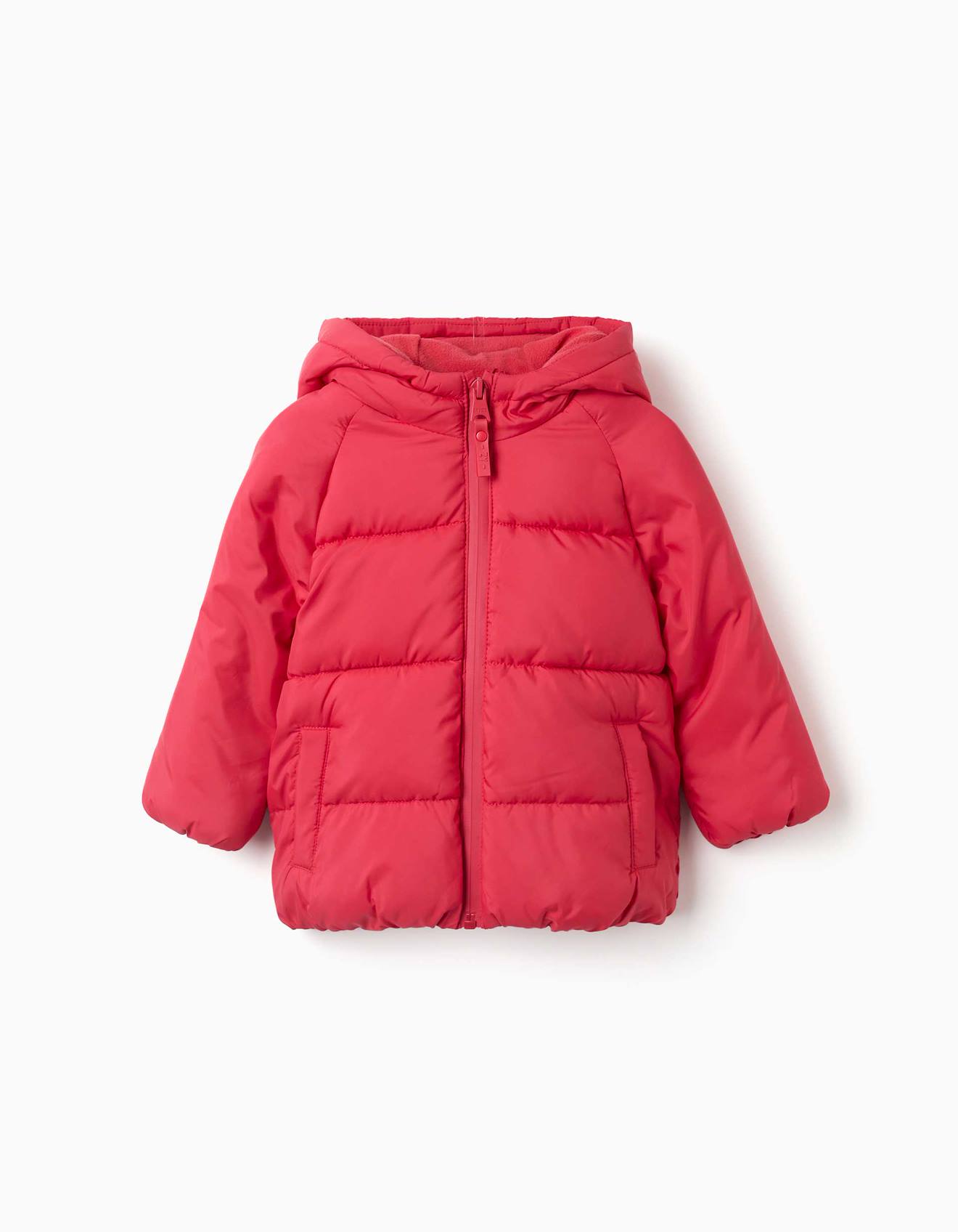 Doudoune Avec Capuche Et Doublure En Polaire Rouge
