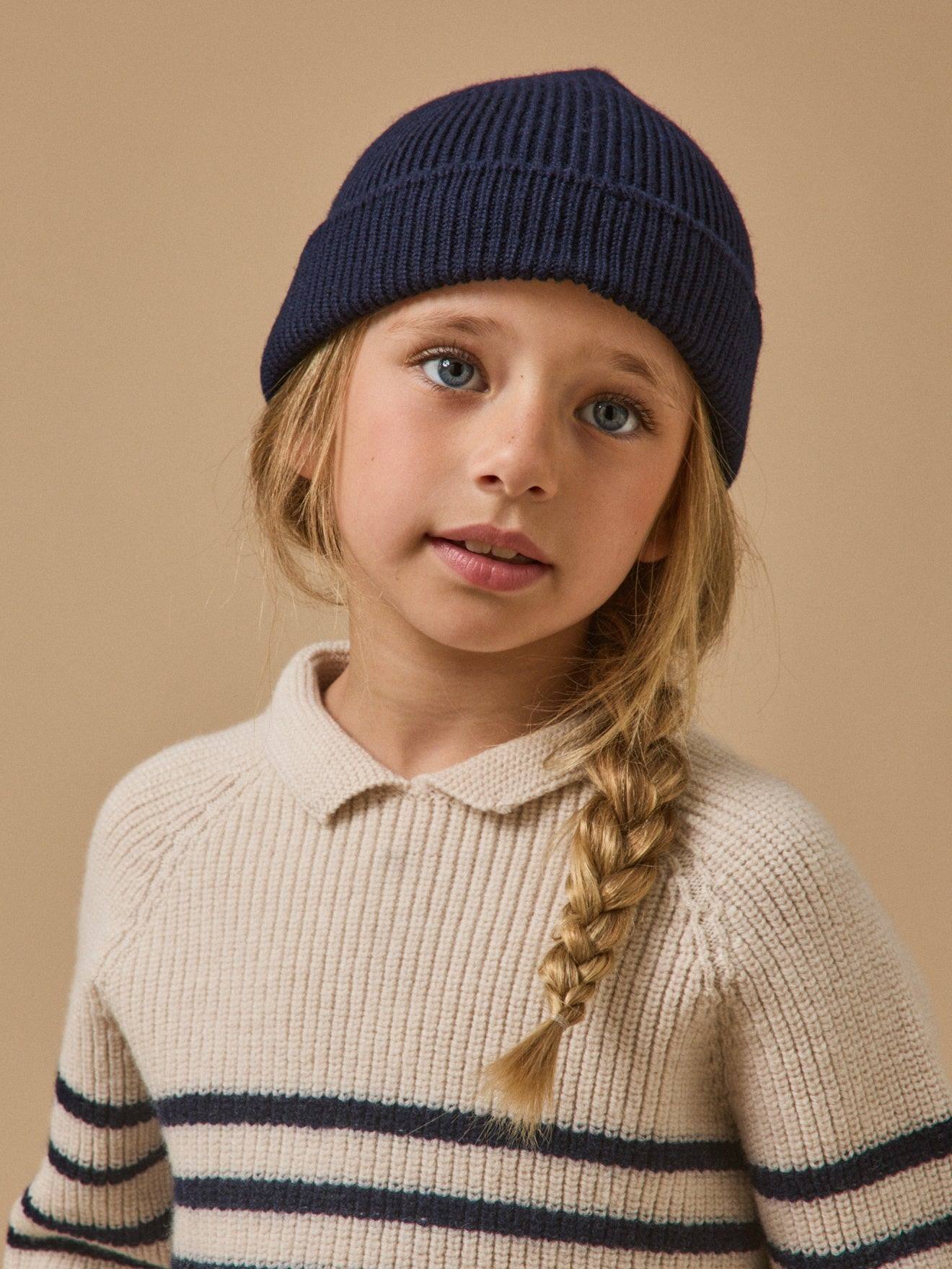 Bonnet Laine Mérinos Enfant - Cyrillus X Les 3 Tricoteurs Marine Bonnet Laine Mérinos Enfant - Cyrillus X Les 3 Tricoteurs Marine