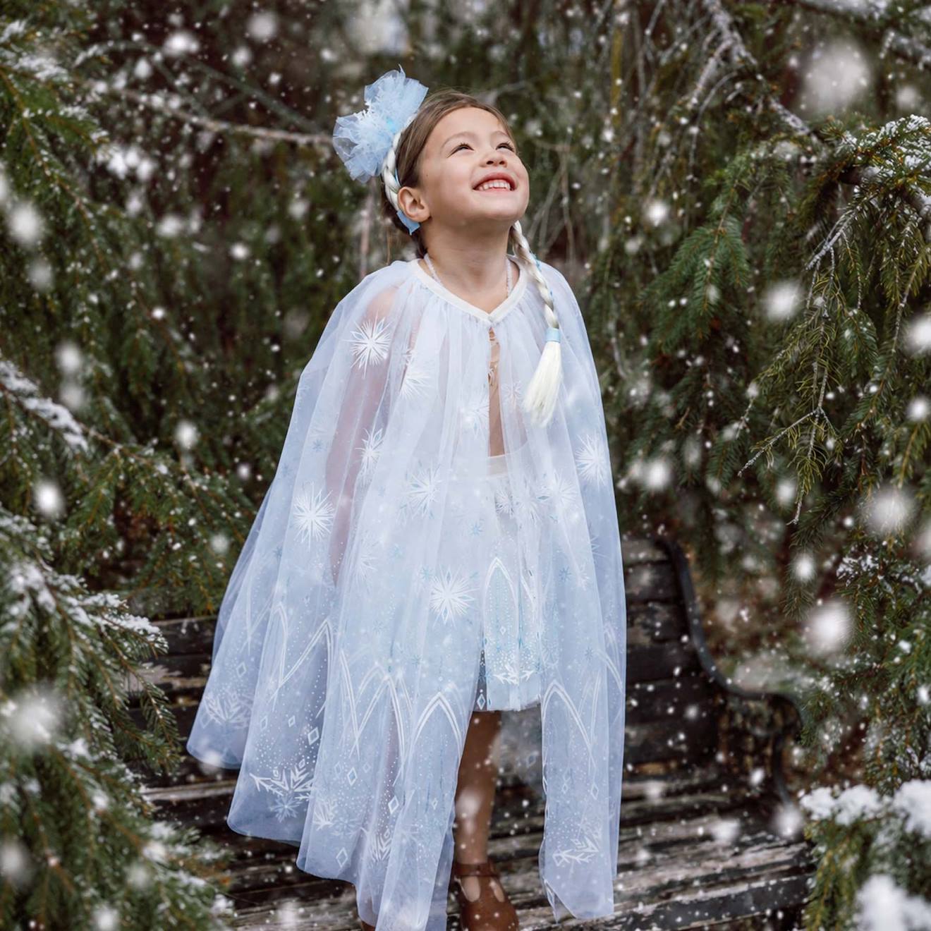 Déguisement Enfant Cape Reine De Glace Blanc