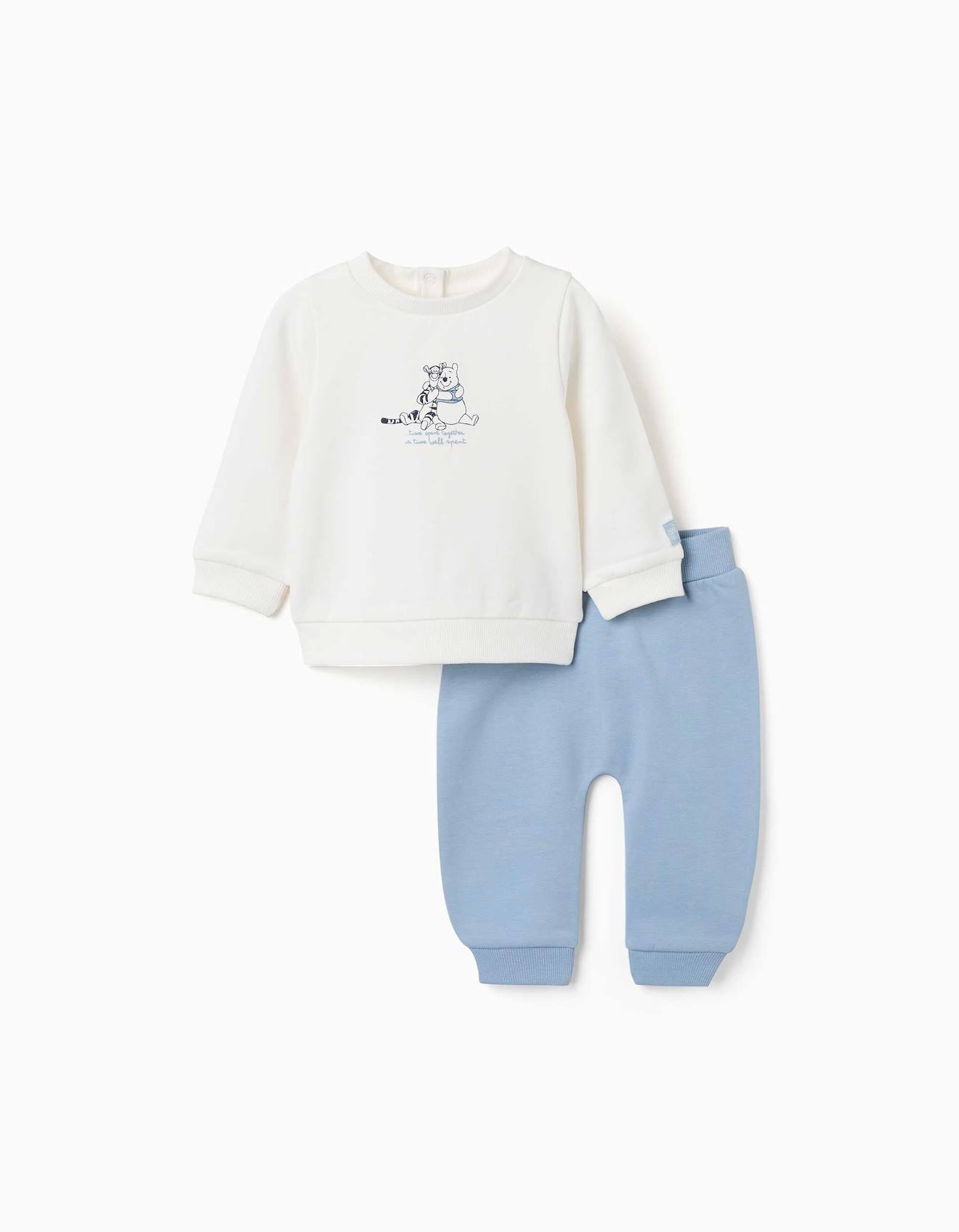 Ensemble De Jogging En Coton Peigné Avec Imprimé Winnie L'ourson Bleu Clair